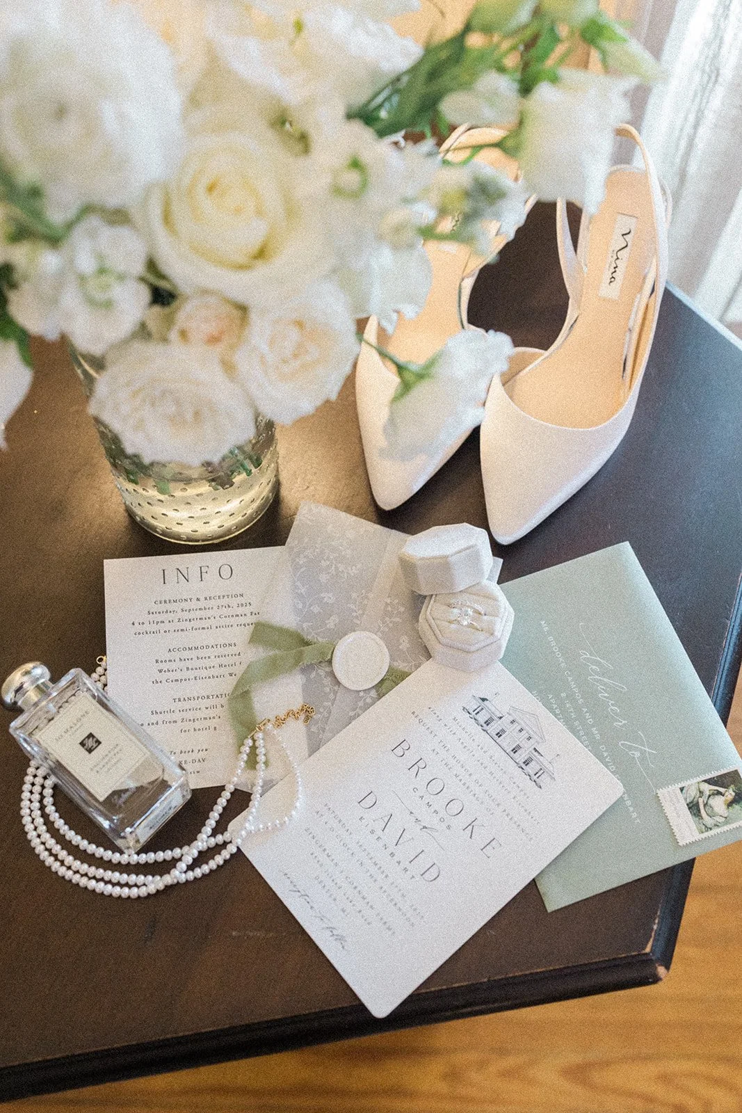 Brides detail photo at Cornman Farm