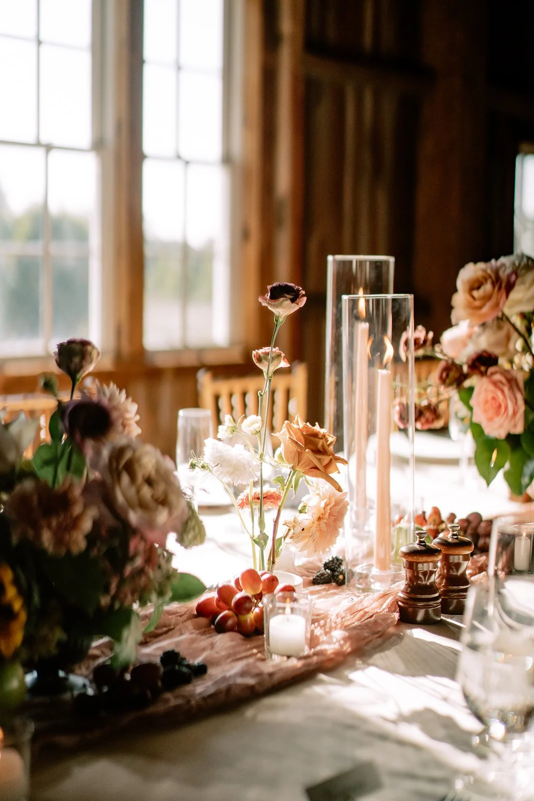 Centerpieces at Cornman Farms Wedding