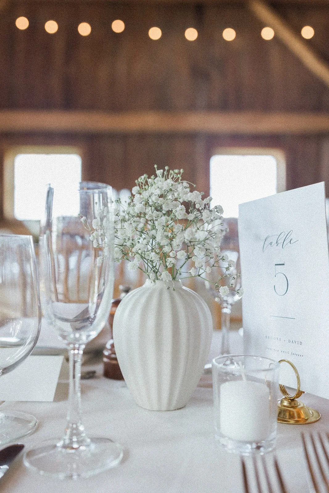 Babies breath centerpiece by red poppy floral design ann arbor