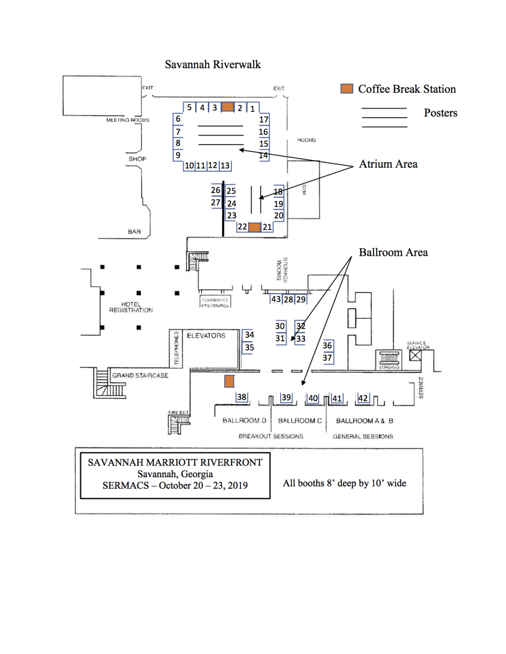 Proposed layout of exposition hall with posters