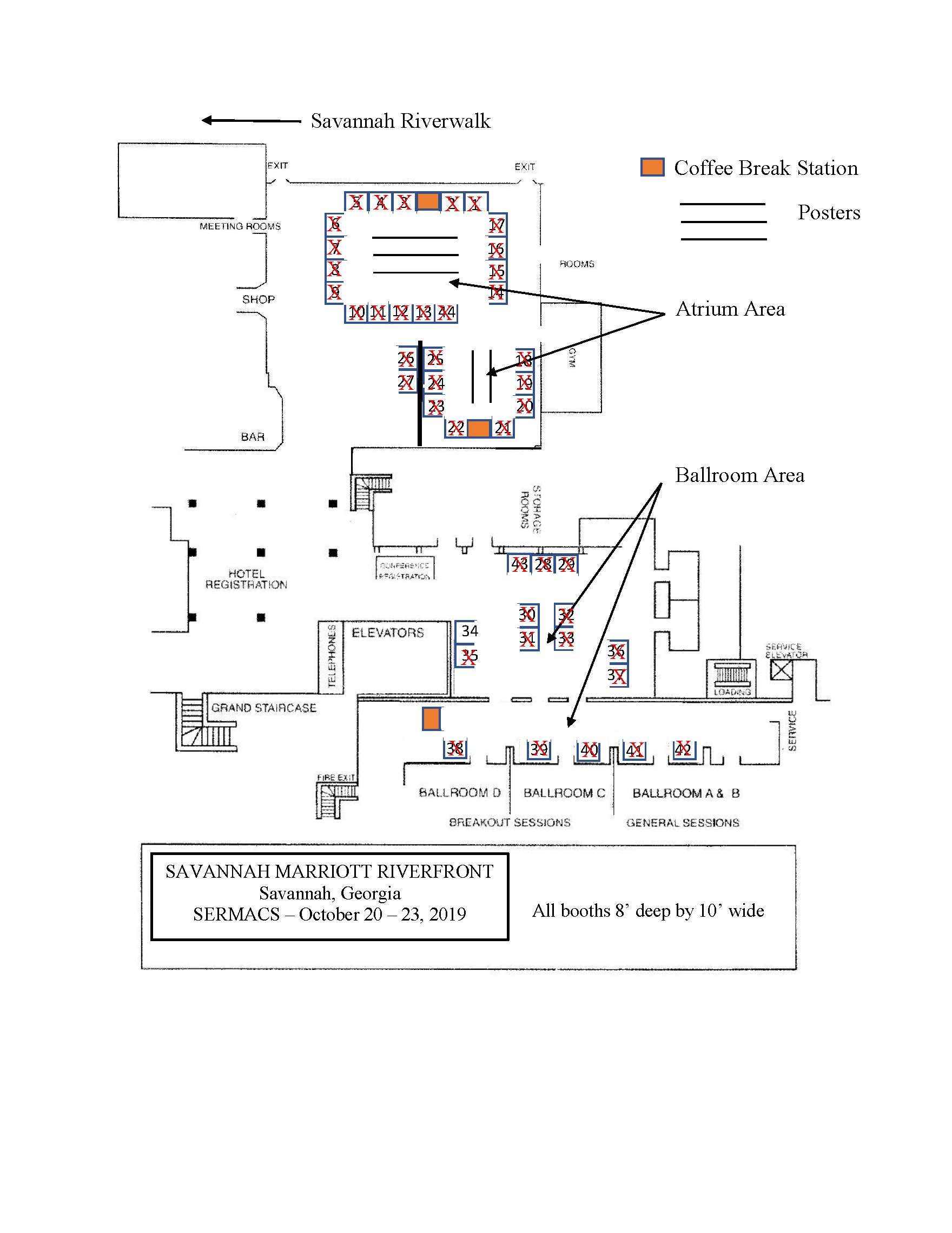 Proposed layout of exposition hall with posters