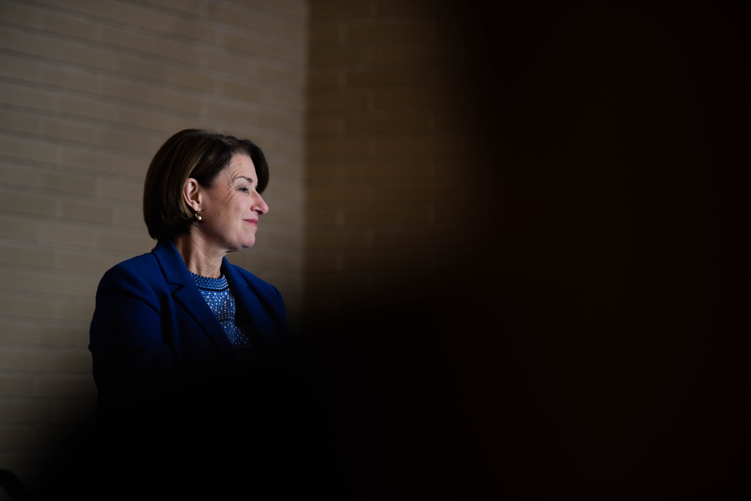 U.S. Senator Amy Klobuchar at a presidential campaign rally in New Hampshire, 2020
