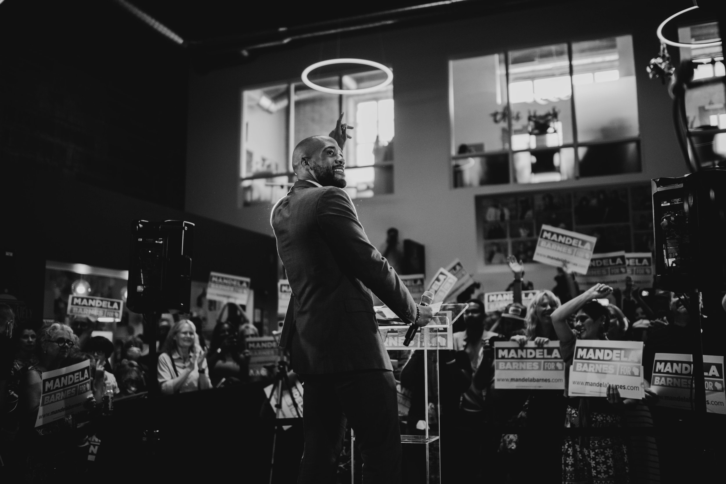 Lt. Governor Mandela Barnes launches his campaign for senate with supporters, 2021