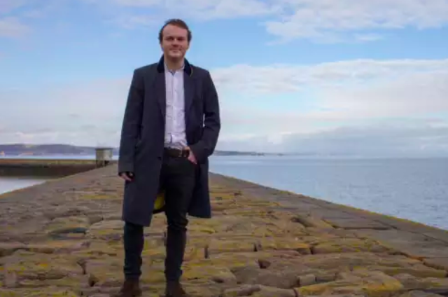 Inventor James Longcroft on Granton Harbour Wall