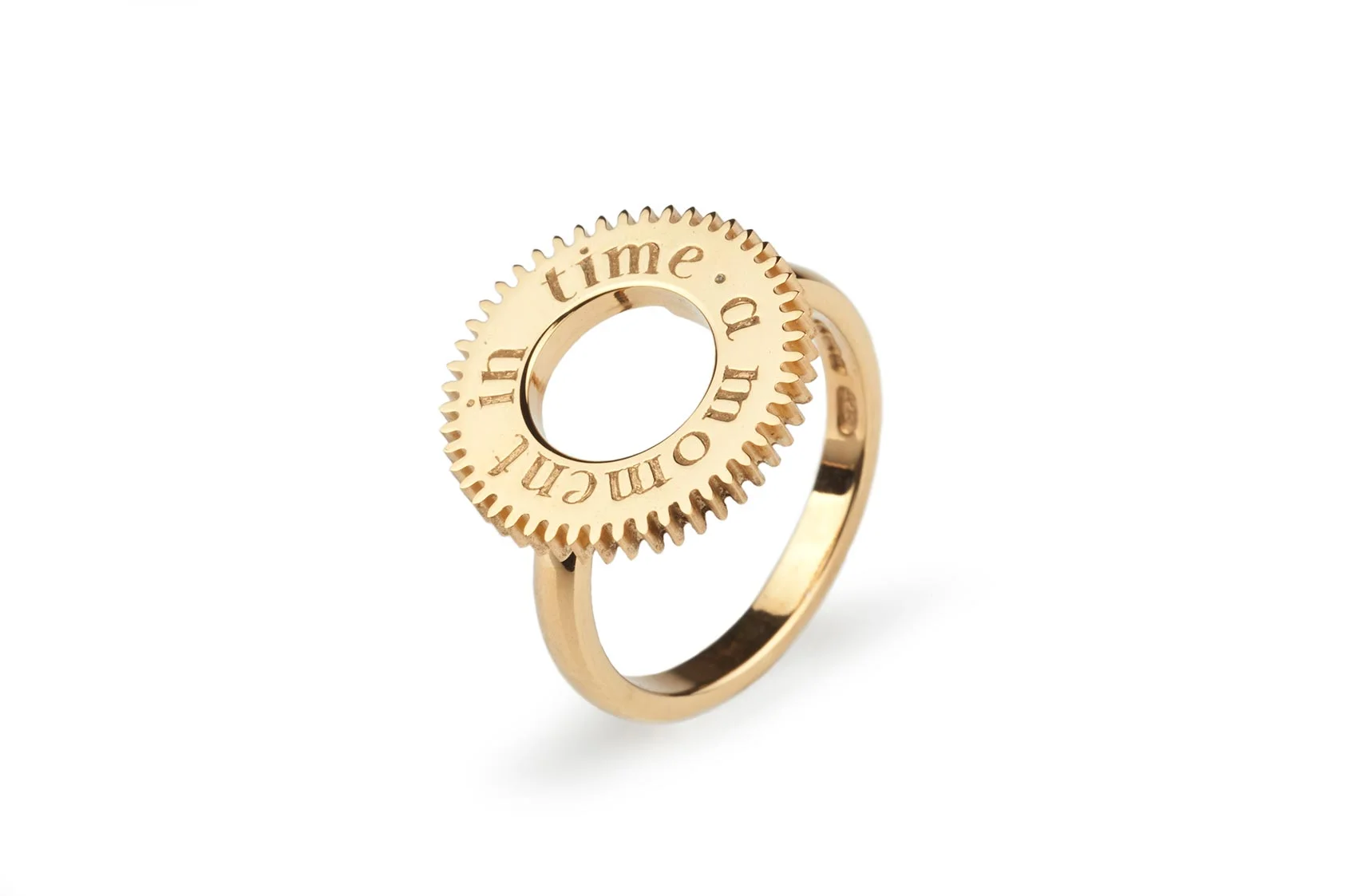 Engraved Time Ring in Gold, £124.