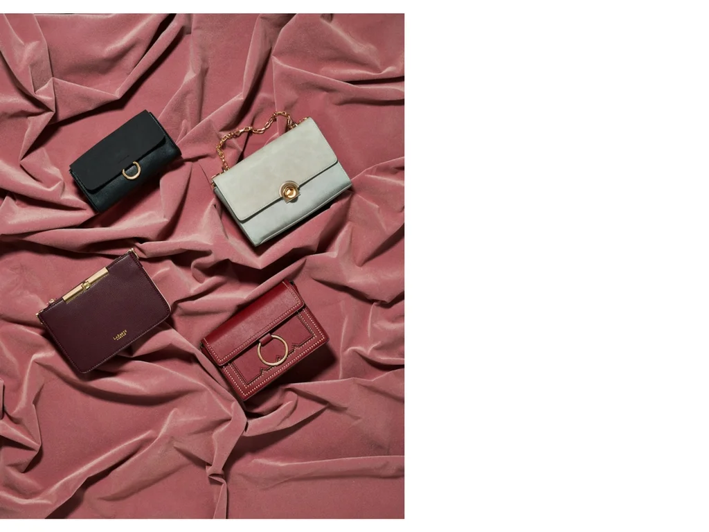 Clockwise from top: black cross body bag by Melie Bianco; Kelly cross body by La Bante; Cherie in burgundy by Melie Bianco; Alanis Bordeaux bag by La Bante.