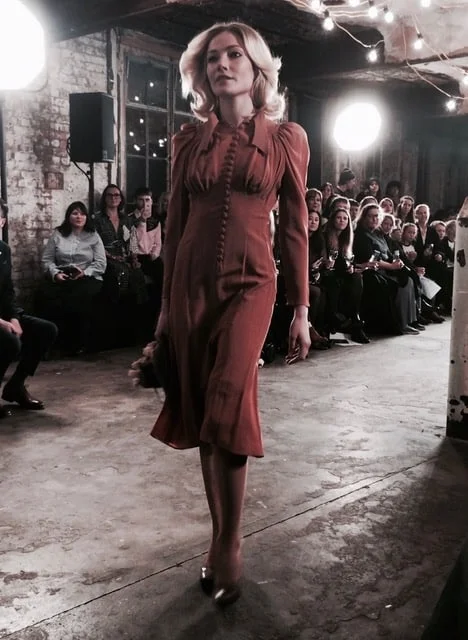 Actress Clara Paget in a flatteringly fitted dress. Picture: Bel Jacobs.