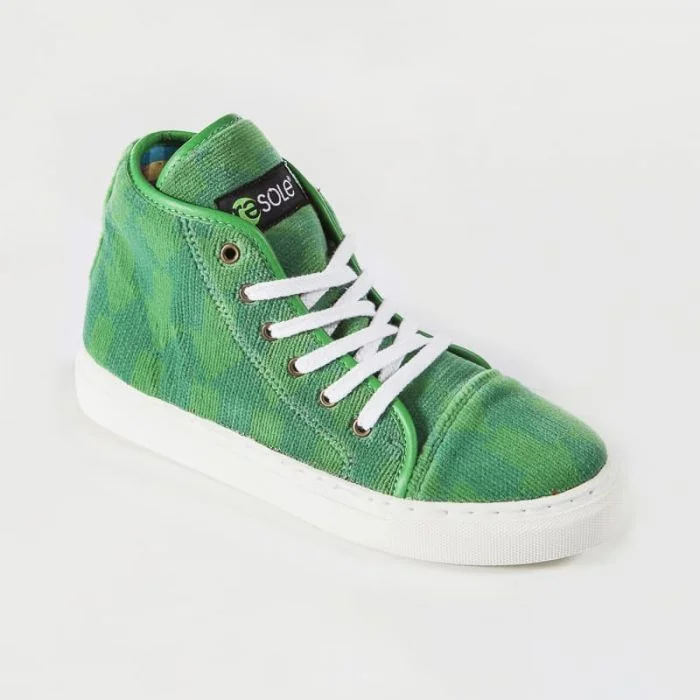 Resole makes sneakers from old bus and tram seats.