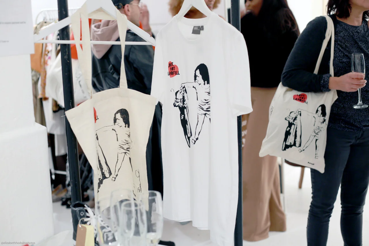 T-shirts featuring graffiti artist Bambi’s bespoke TOMBOY design, created for #LoveNotLandfill