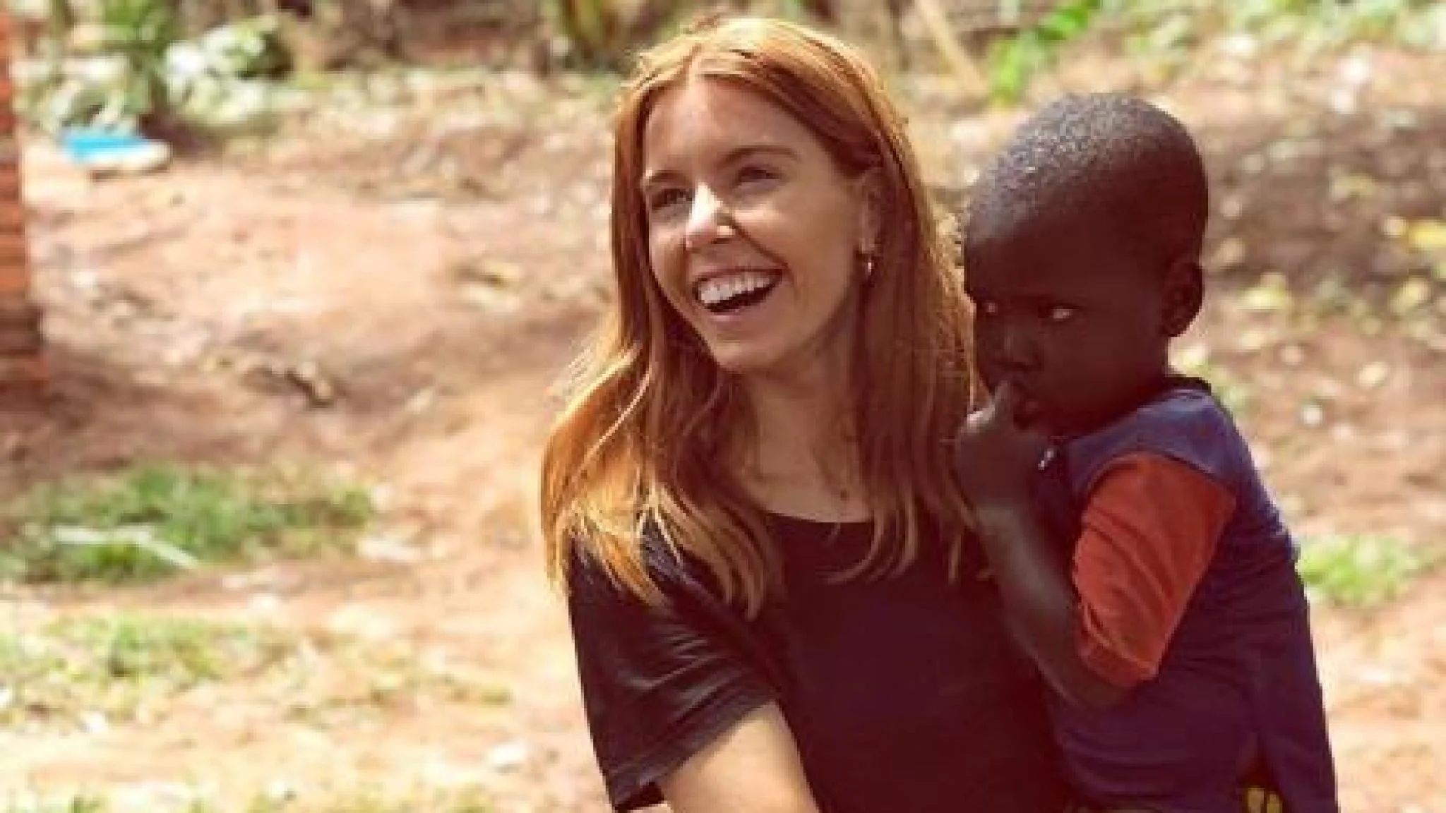 Stacey Dooley posted an image of herself in Africa on Instagram, holding a small child.