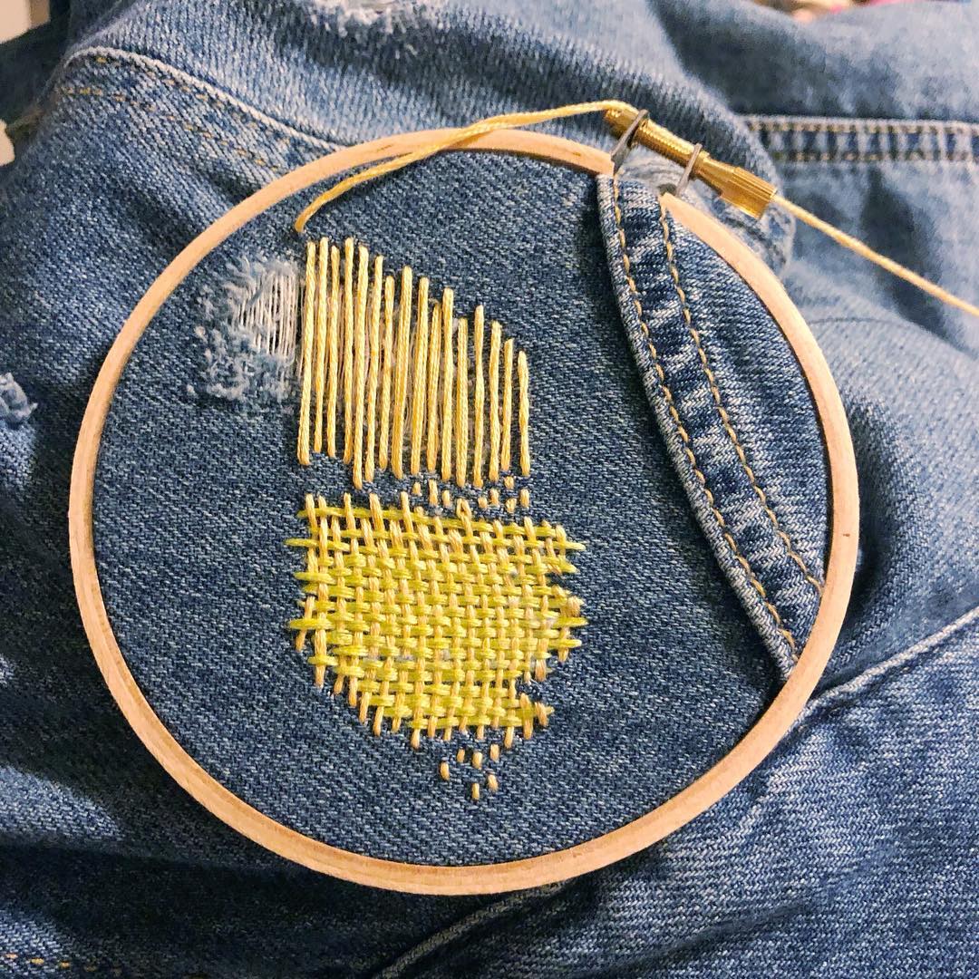 Doing Some Visible Mending on Jeans 
