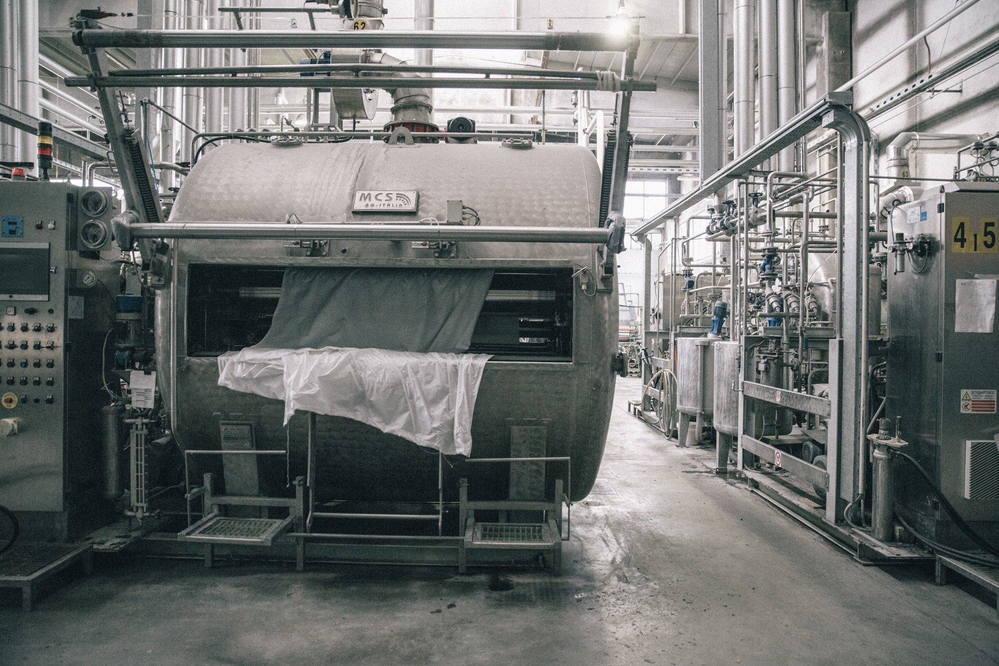 The trouser fabric mill in Milan, Italy.