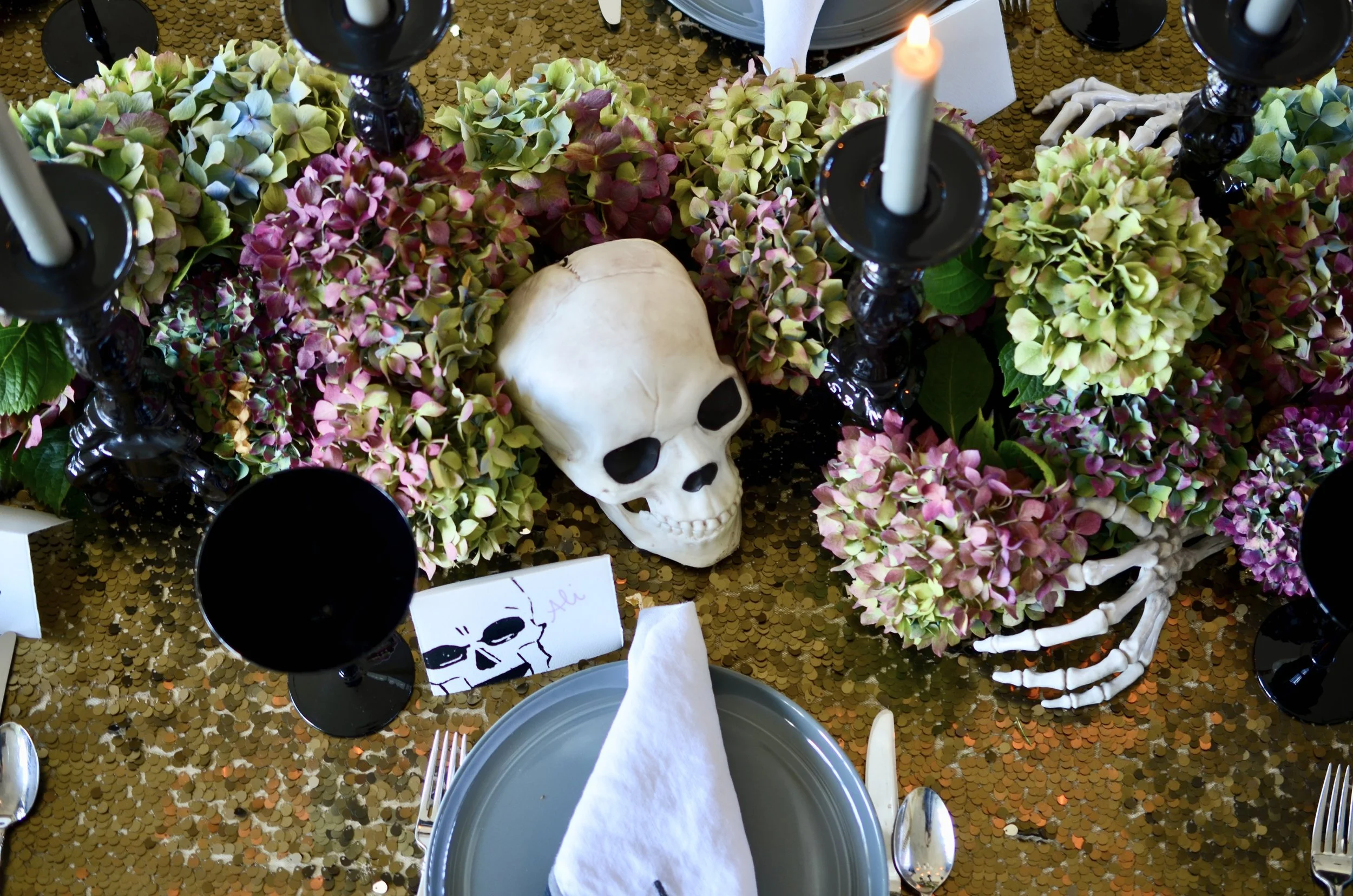 Ali Hedin Preppy Halloween Table Setting