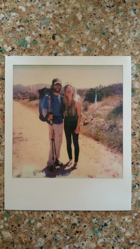 Taylor had the OG Polaroid camera out at Julian. Mel and I right off the trail.