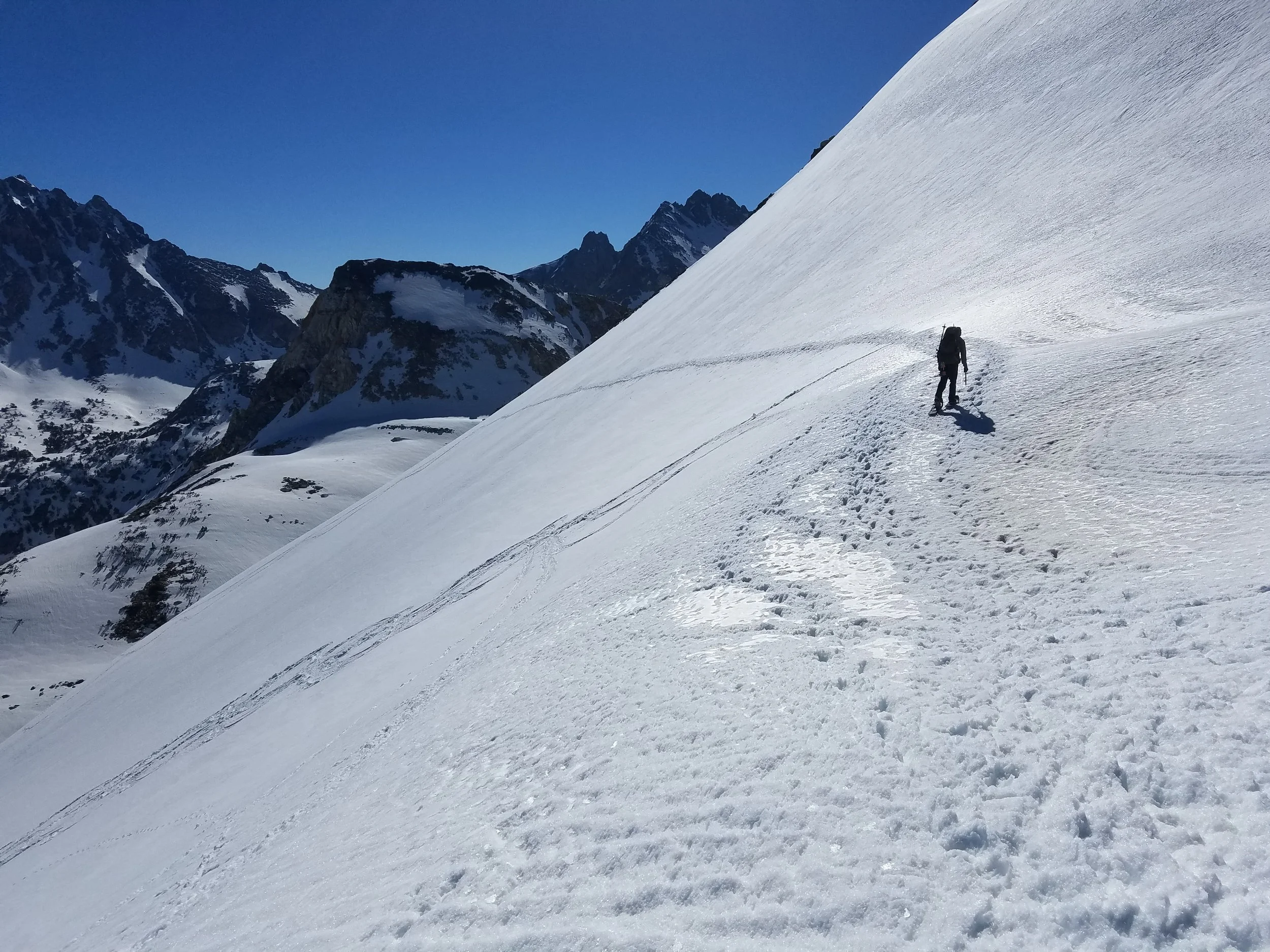 The steep backside of Glen Pass in May 2017. Definitely a high snow year.