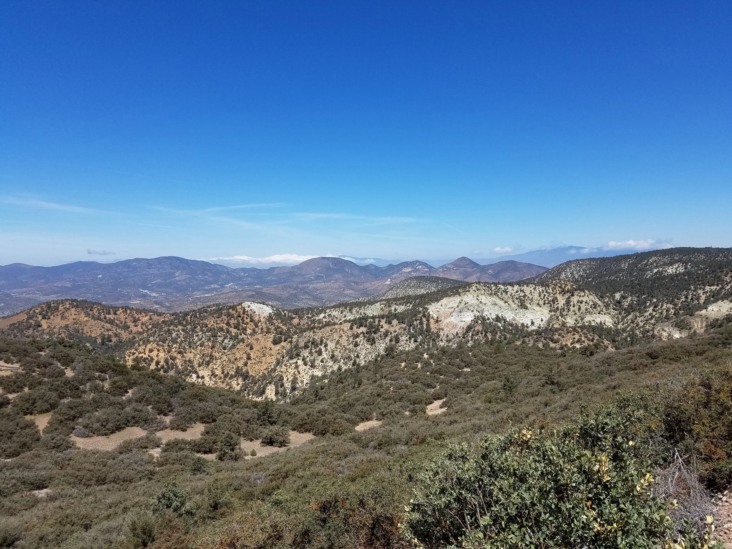 First sight of the snowy peaks to the north