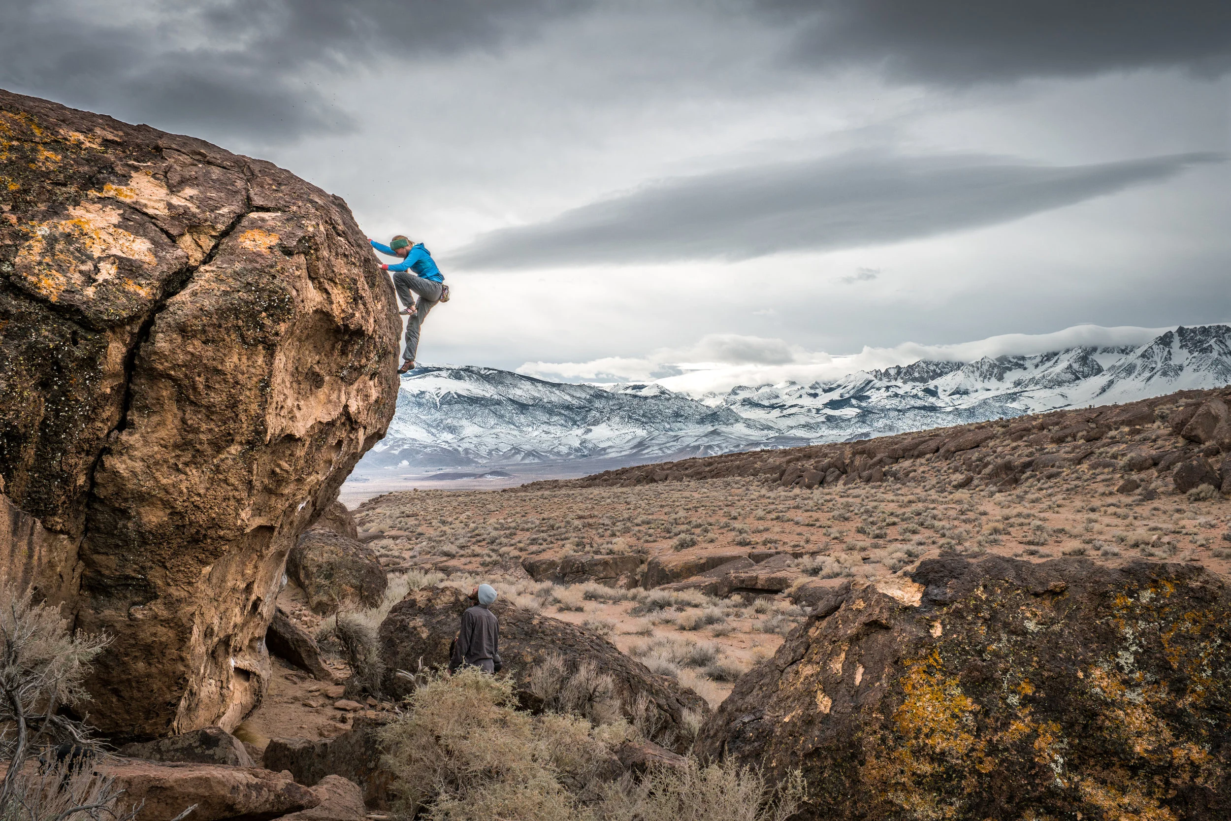 Monkeying around in Bishop watching the storm work its way through the Sierra.