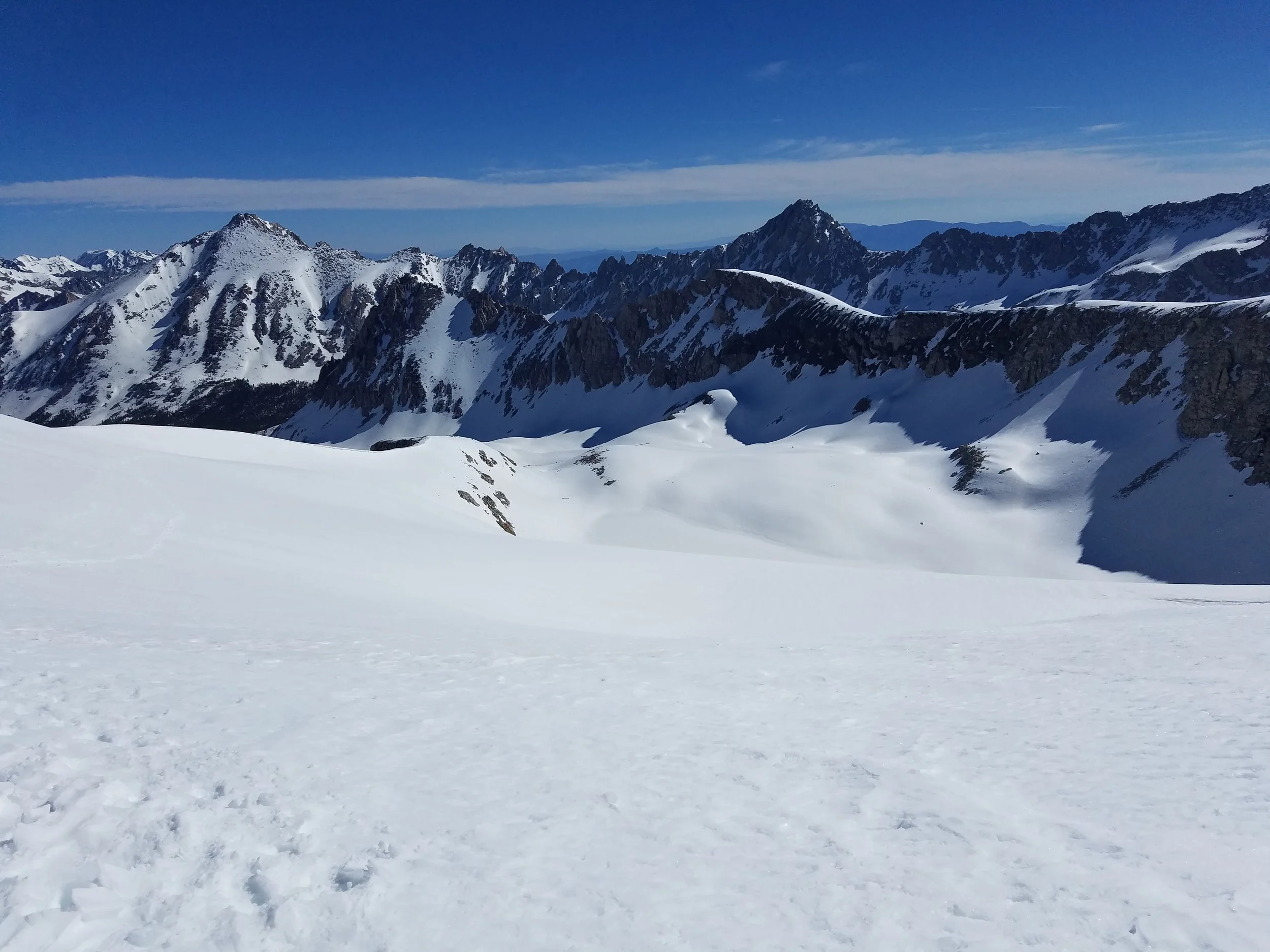 Looking north from Forester Pass in May 2017... There was a lake, where?