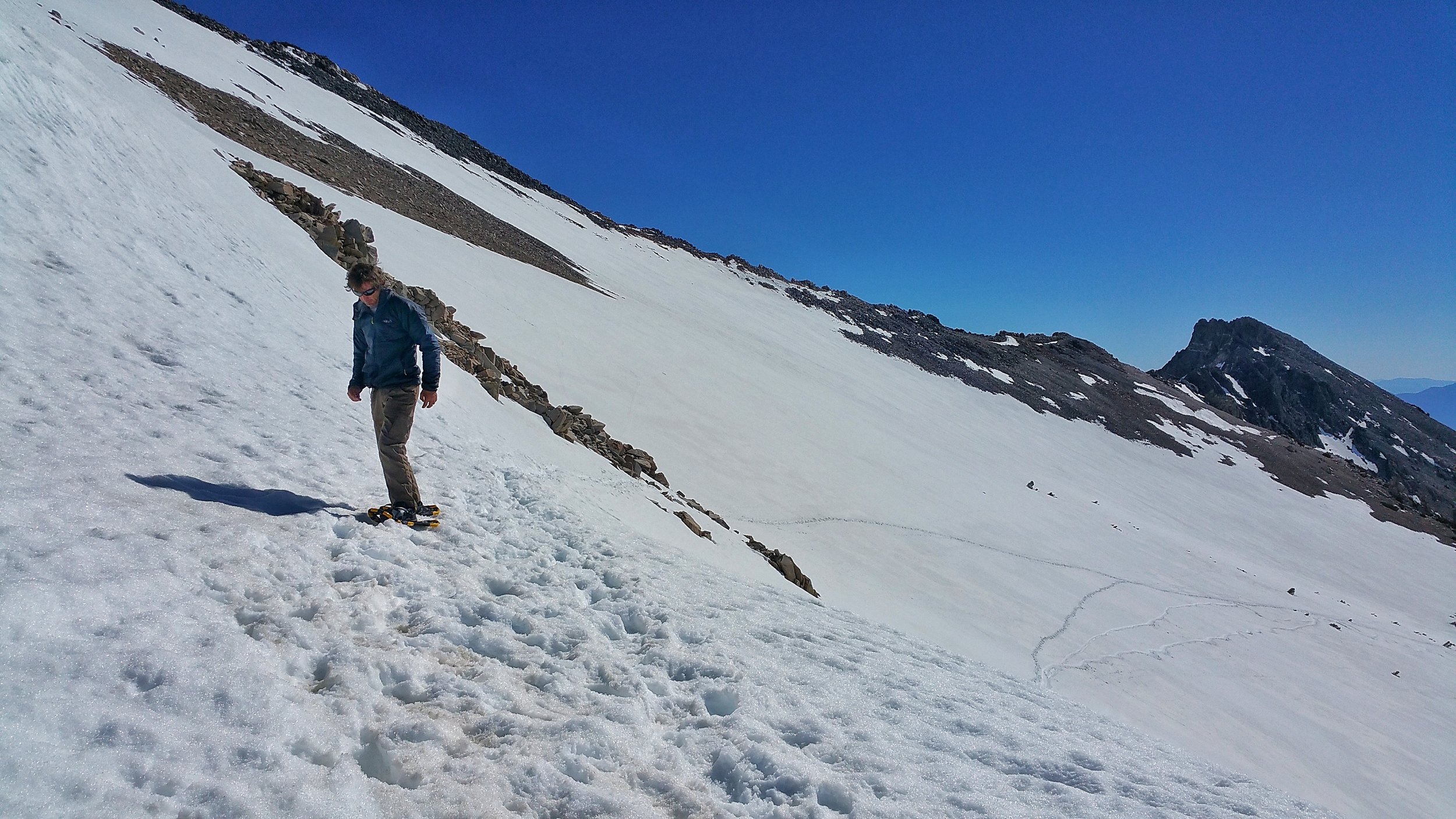 Steve making his way up Kearsarge Pass.