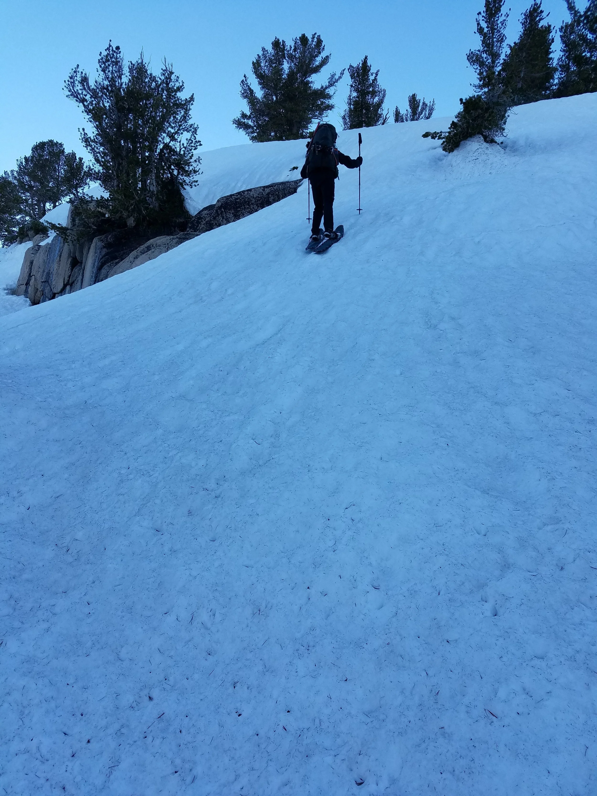 Amped climbing toward Glen Pass in the early morning.