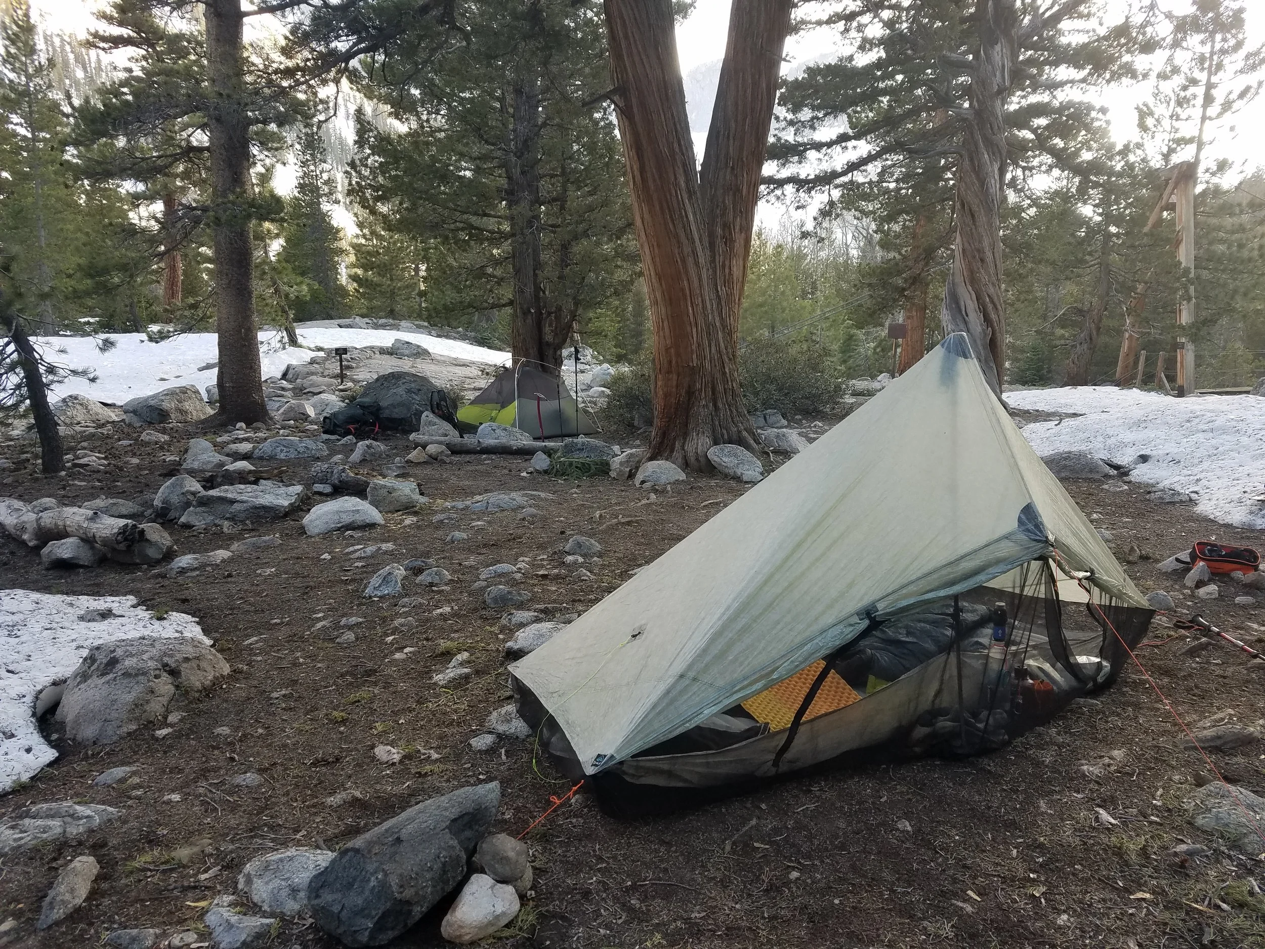 Camp set up at Woods Creek.