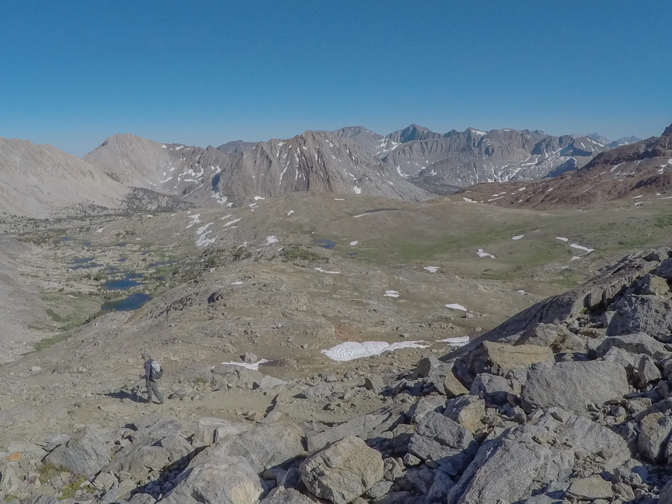 June 2016 - Happy times from the top of Pinchot Pass, looking south.