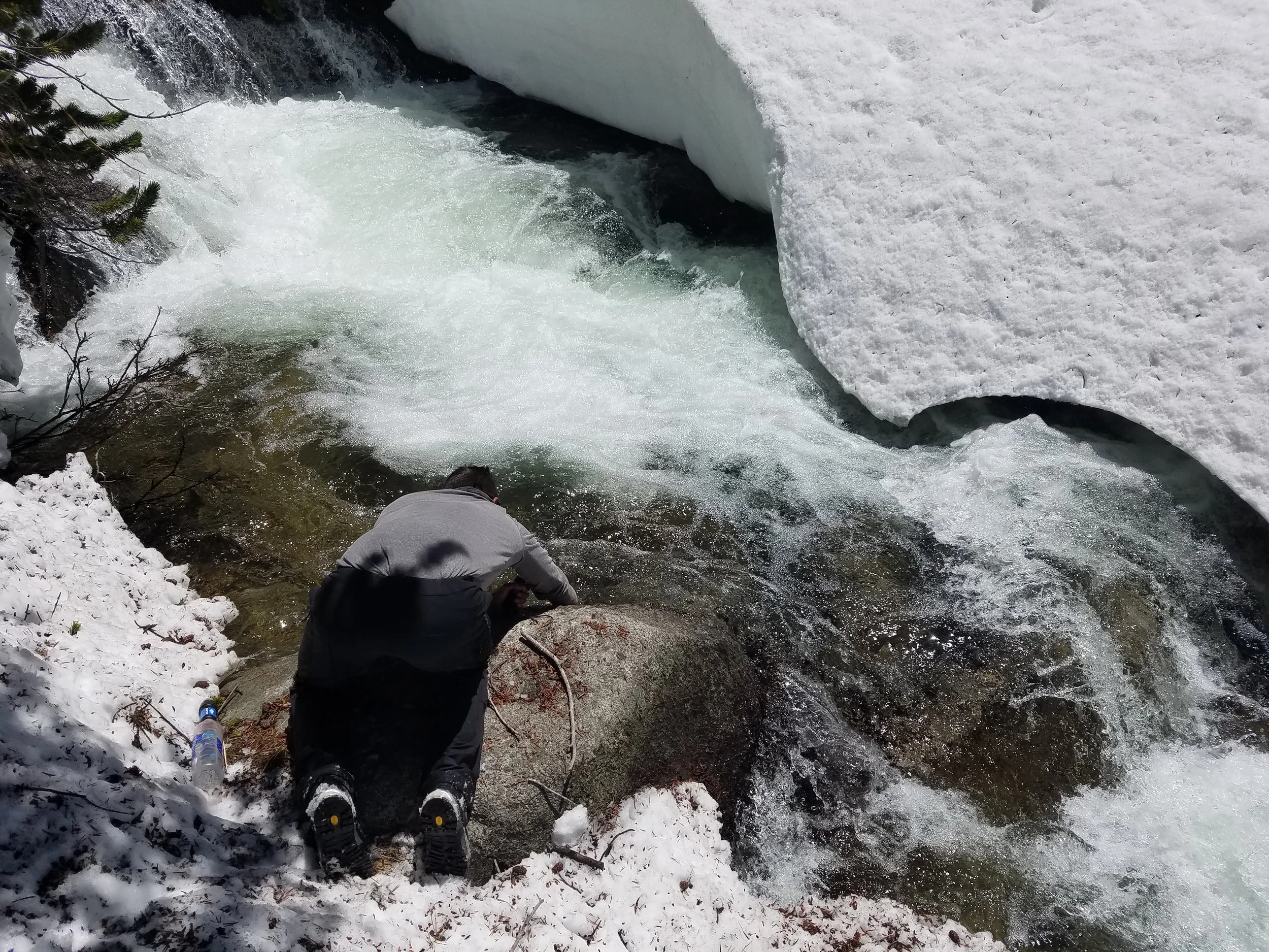 Amped doing his best not to die getting water... not exactly a problem we ever thought we'd have.