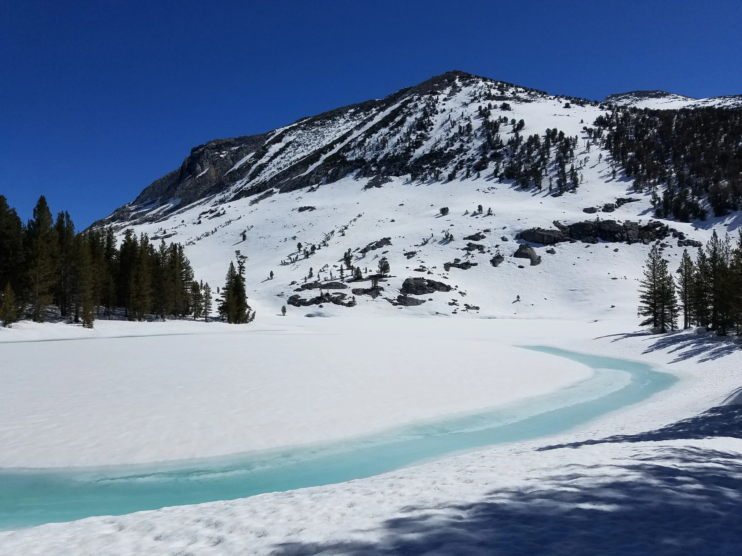 Our first glimpse of Sallie Keyes Lakes.