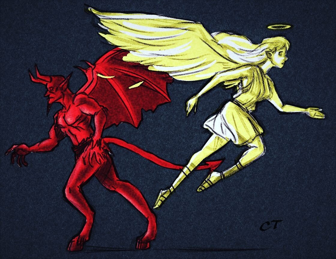 27: Angel/Demon
&bull;
&bull;
&bull;
#magictober #magictober2020 #asarinemagicink #inktober2020 #angel #demon #promptlist #instaart #cjterryart