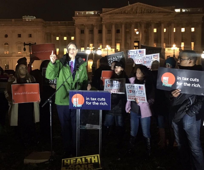 Senator Wyden talking about the impression our kids with complex medical needs made on him at the night time People's Fillibuster. He was very kind and very, very tall.