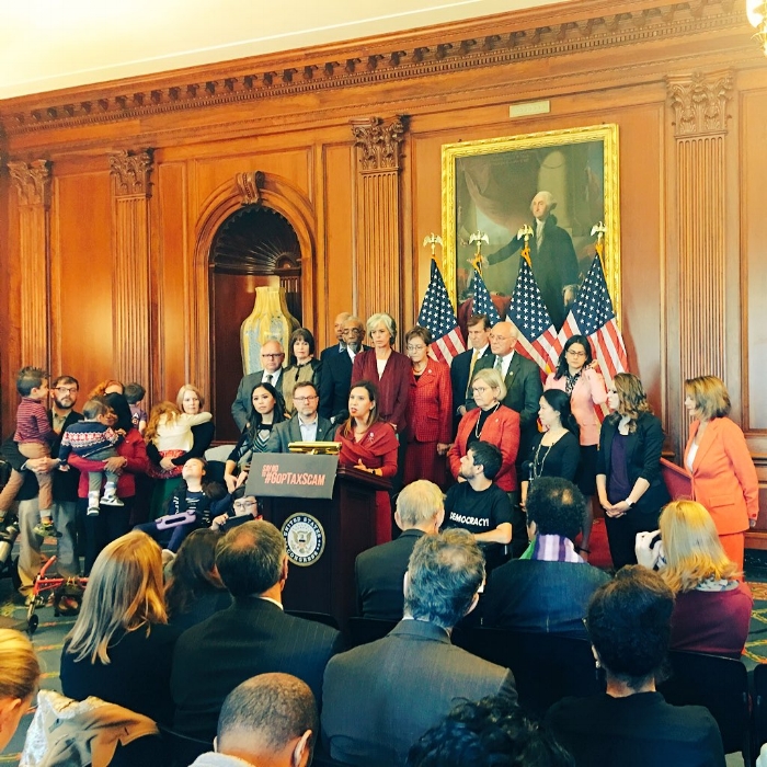 Just a mom giving a speech in the Capitol at Leader Pelosi's press conference. You can watch my speech here .