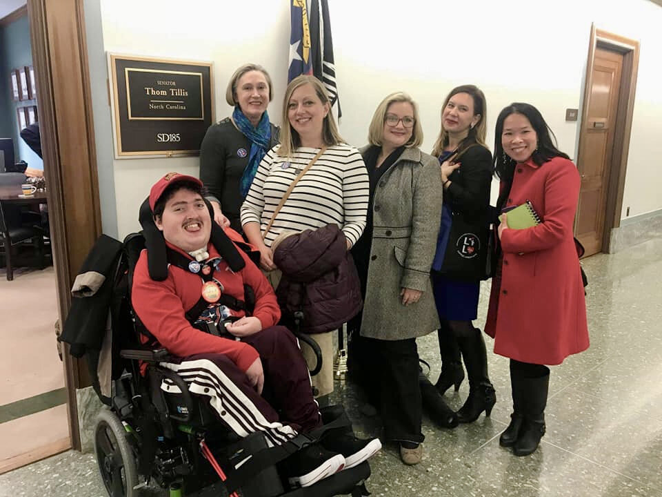  Little Lobbyists pose in front of the office of a U.S. Senator. 