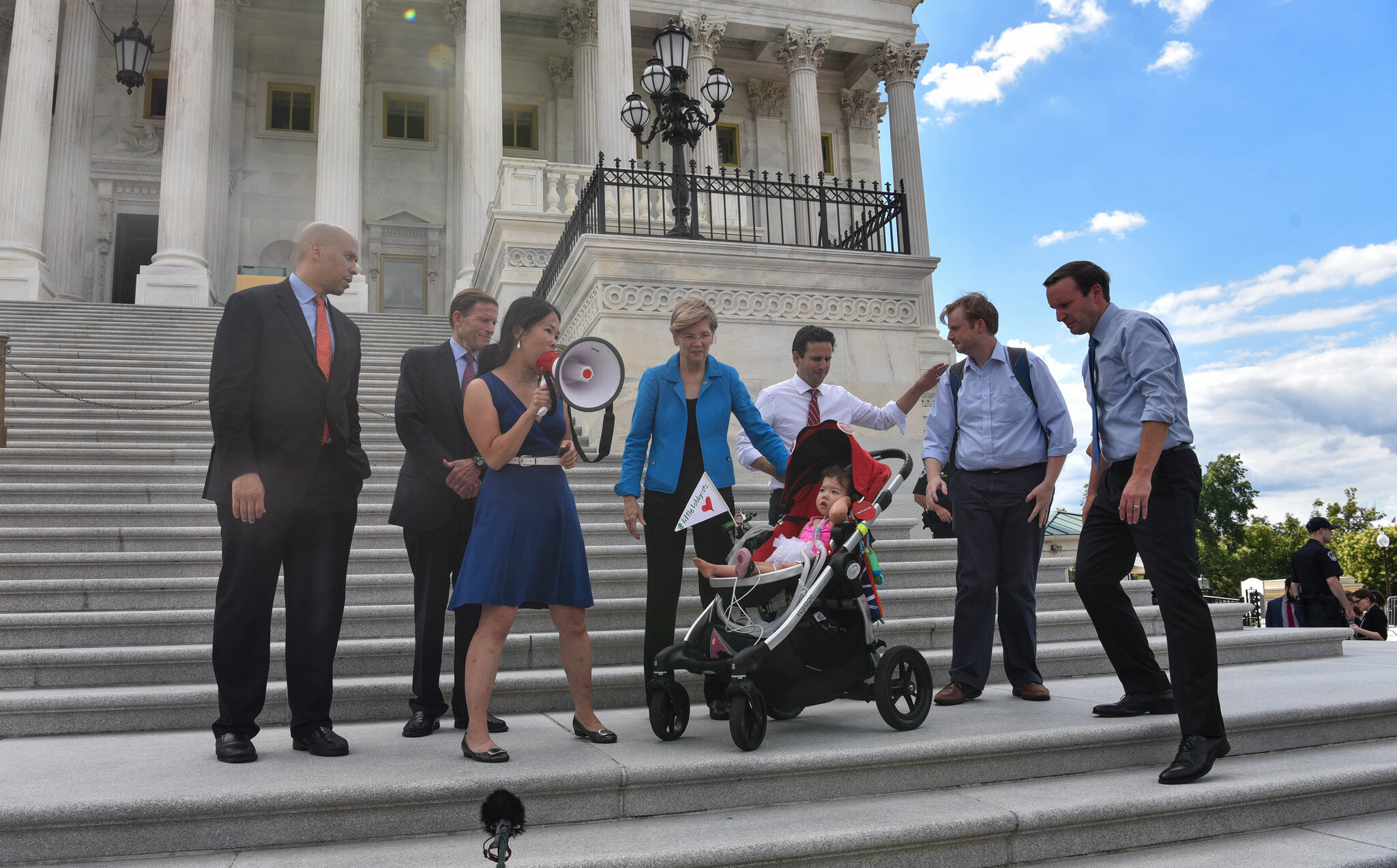  Little Lobbyists on the steps of the Capitol at a rally with members of the Senate. 