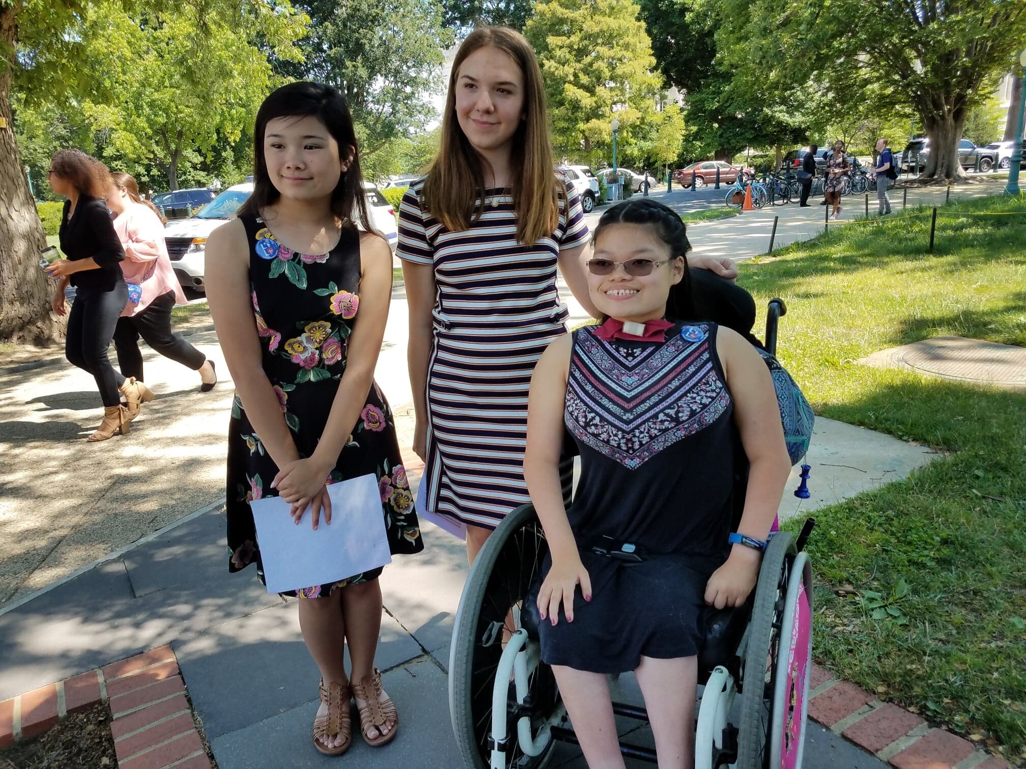  Little Lobbyists teen speakers before a rally. 