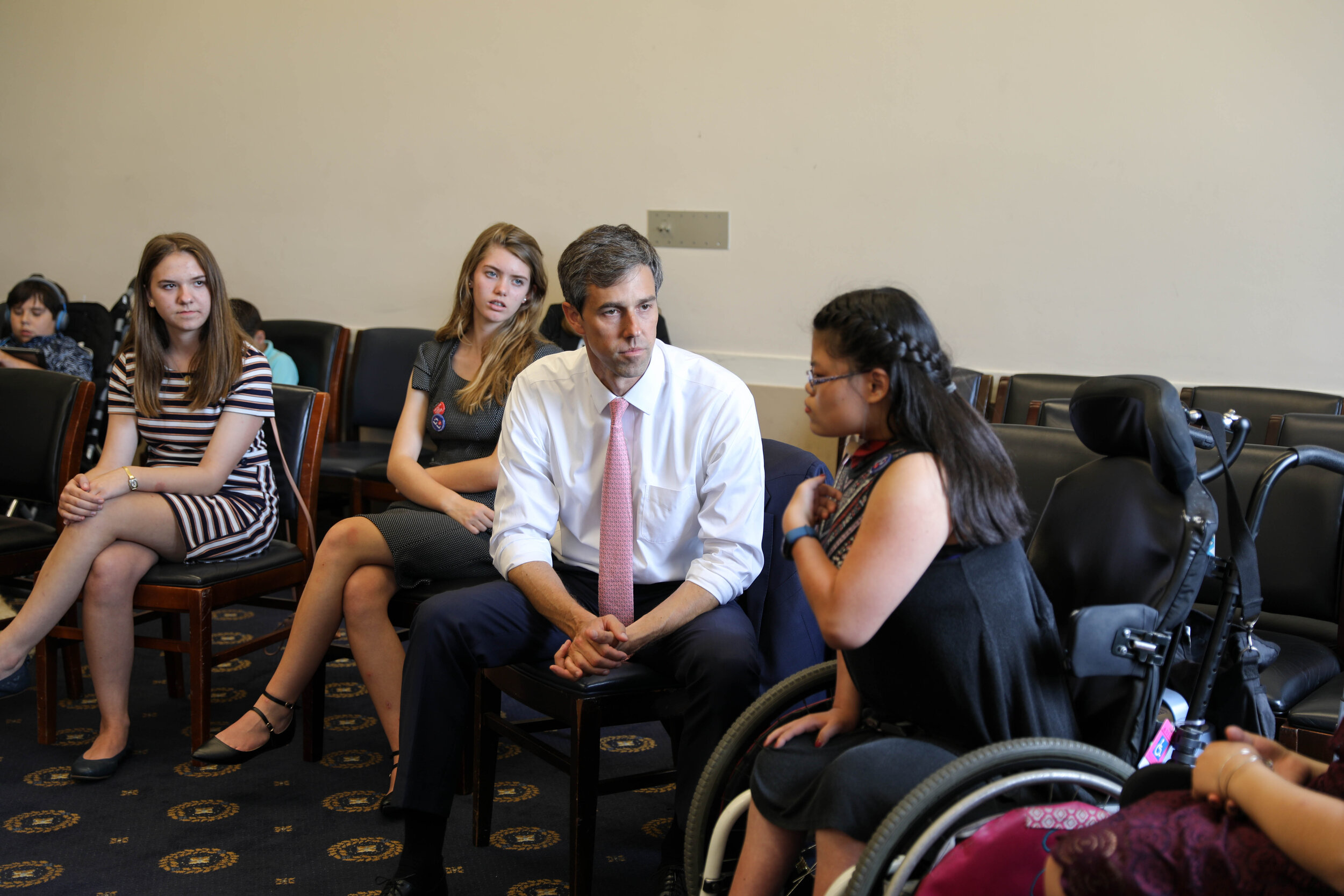  A Congressman listens to Little Lobbyists teens. 