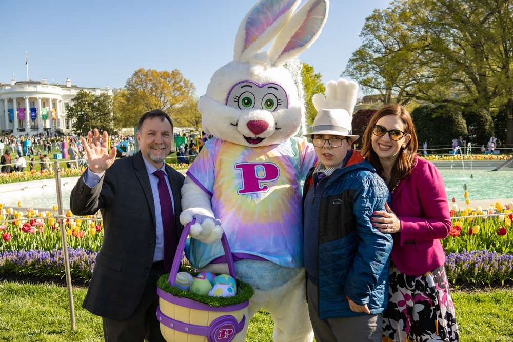 Posing with the Easter Bunny