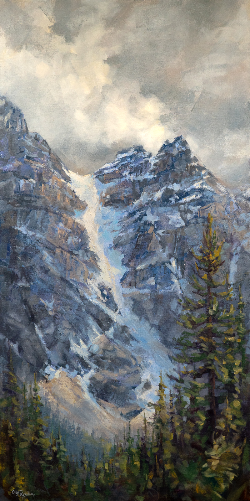 olga rybalko landscape painting banff jasper blue altitudes