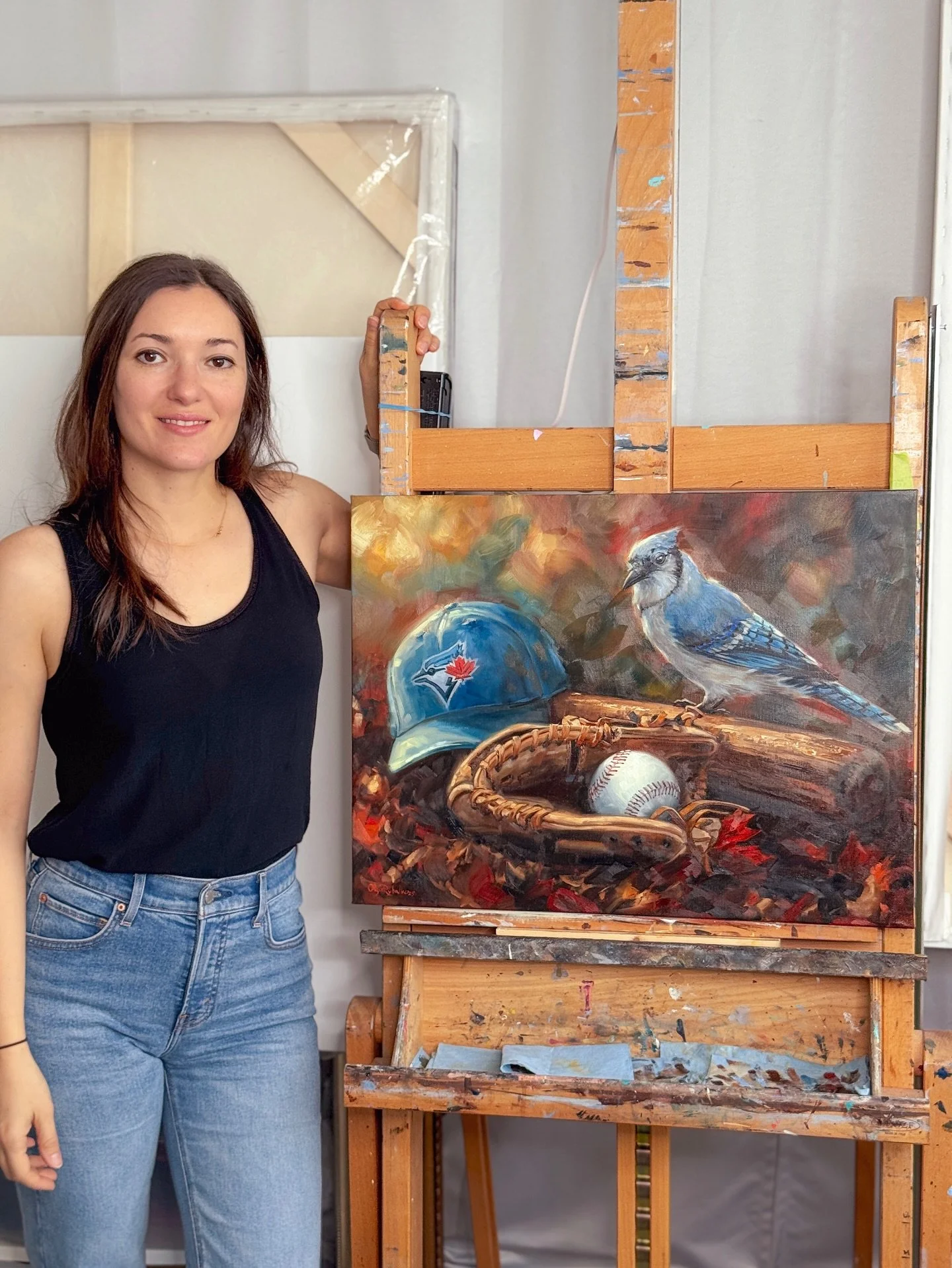 The Blue Jays fever got me this year. I couldn&rsquo;t resist painting a still life inspired by the 2025 World Series. I call it &ldquo;The Fall Classic&rdquo;. A Blue Jay, the team cap, bat, glove, and ball all sitting in a forest of autumn colors&h