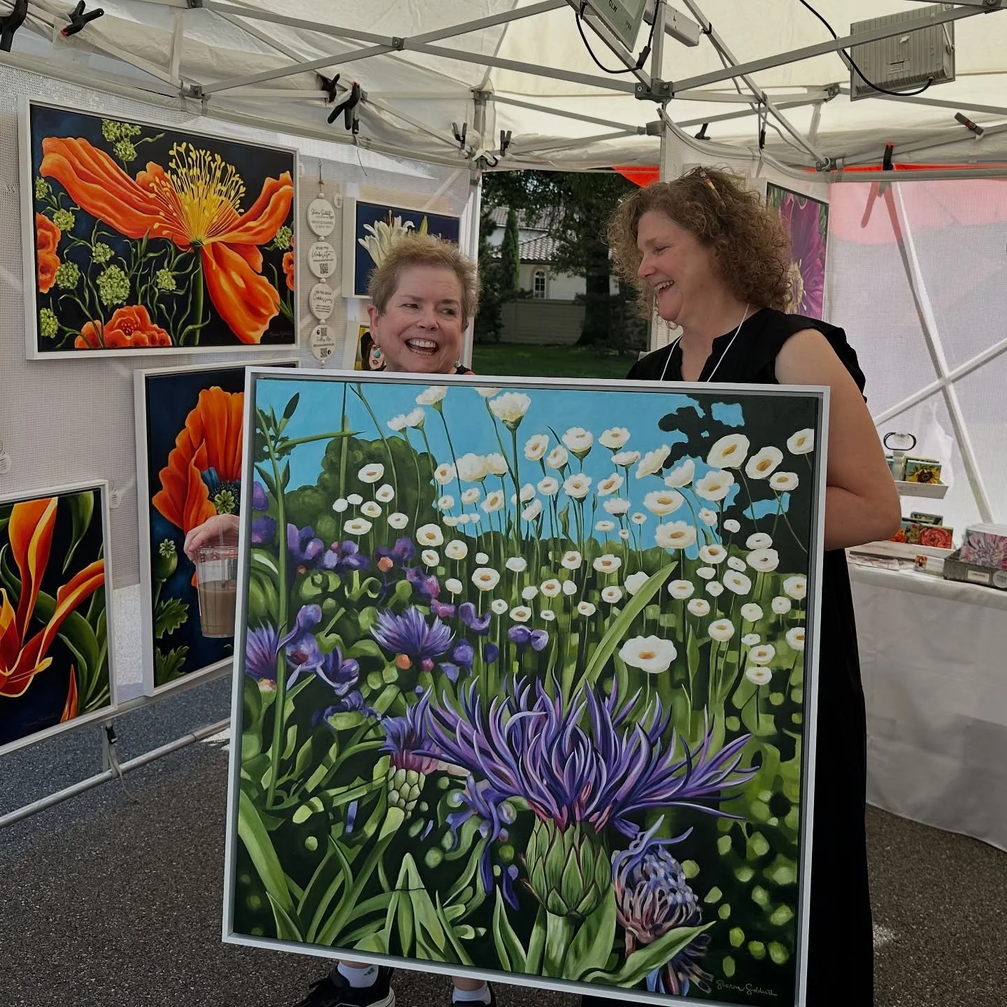 Sold &hearts;️ It was a delight to send &ldquo;Dreamy Meadow&rdquo; off to its new home today. There are still plenty of lovely paintings and prints available here in my booth at @autumnandartict in #wichitaks 🎨 I am in booth C6 and we are here unti