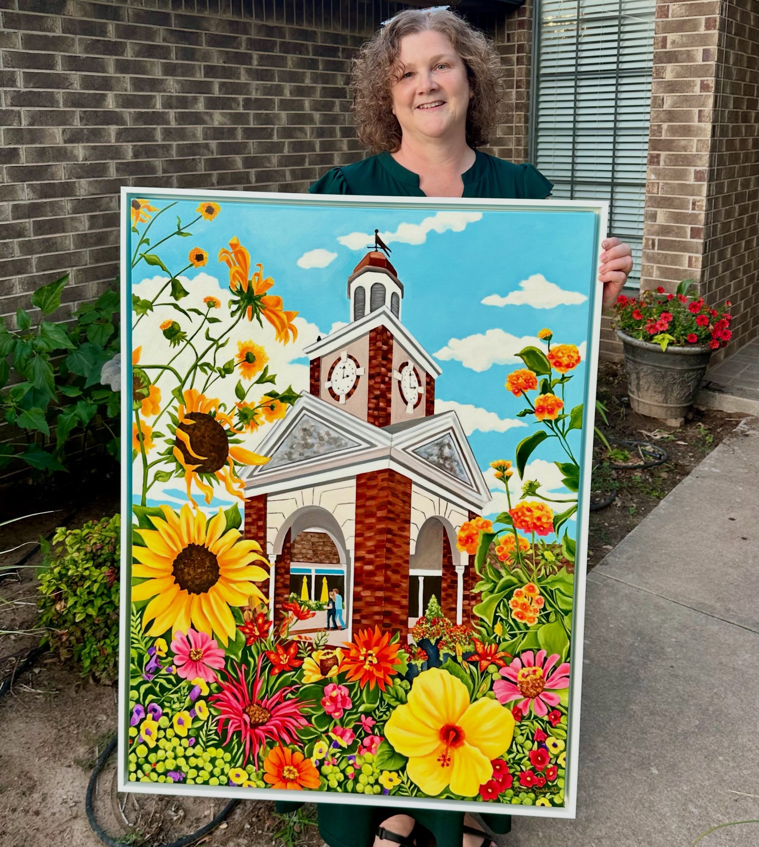 Va-Va-Bloom!  Here is the oil painting that I created as the featured artist for the 2026 @prairievillageartshow is all ready to go to the show this weekend. It is on a 30w x 40&rdquo;h gallery wrapped canvas framed in a contemporary style white floa