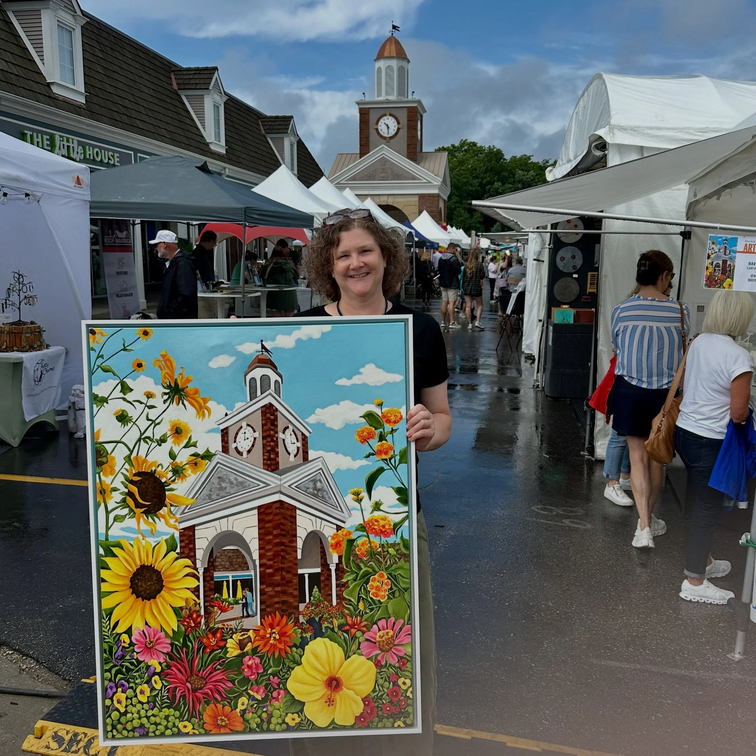 Happy Saturday! ☀️The sun is shining and things are happening at the @prairievillageartshow 🎨 I am having fun, selling art and connecting with old and new friends that is what makes show days memorable! We are here today until 8pm and tomorrow (Sund
