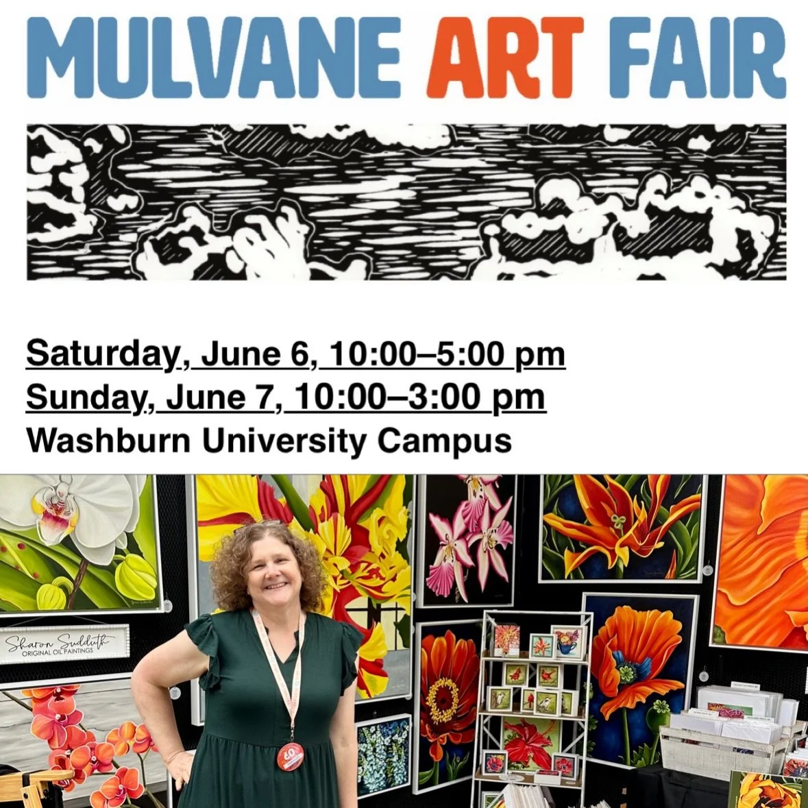 Hello Topeka! I am coming to see you this weekend. Saturday and Sunday I will be at the Mulvane Art Fair on Washburn University&rsquo;s campus in Topeka KS with all my vibrant art loveliness. 🎨 You&rsquo;ll find my happy spot here >> Booth 77.