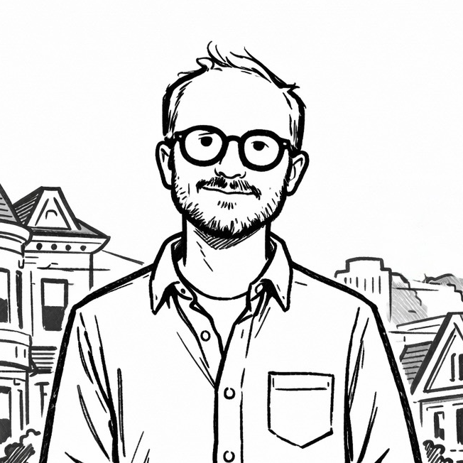 line illustration of Alex Donegan