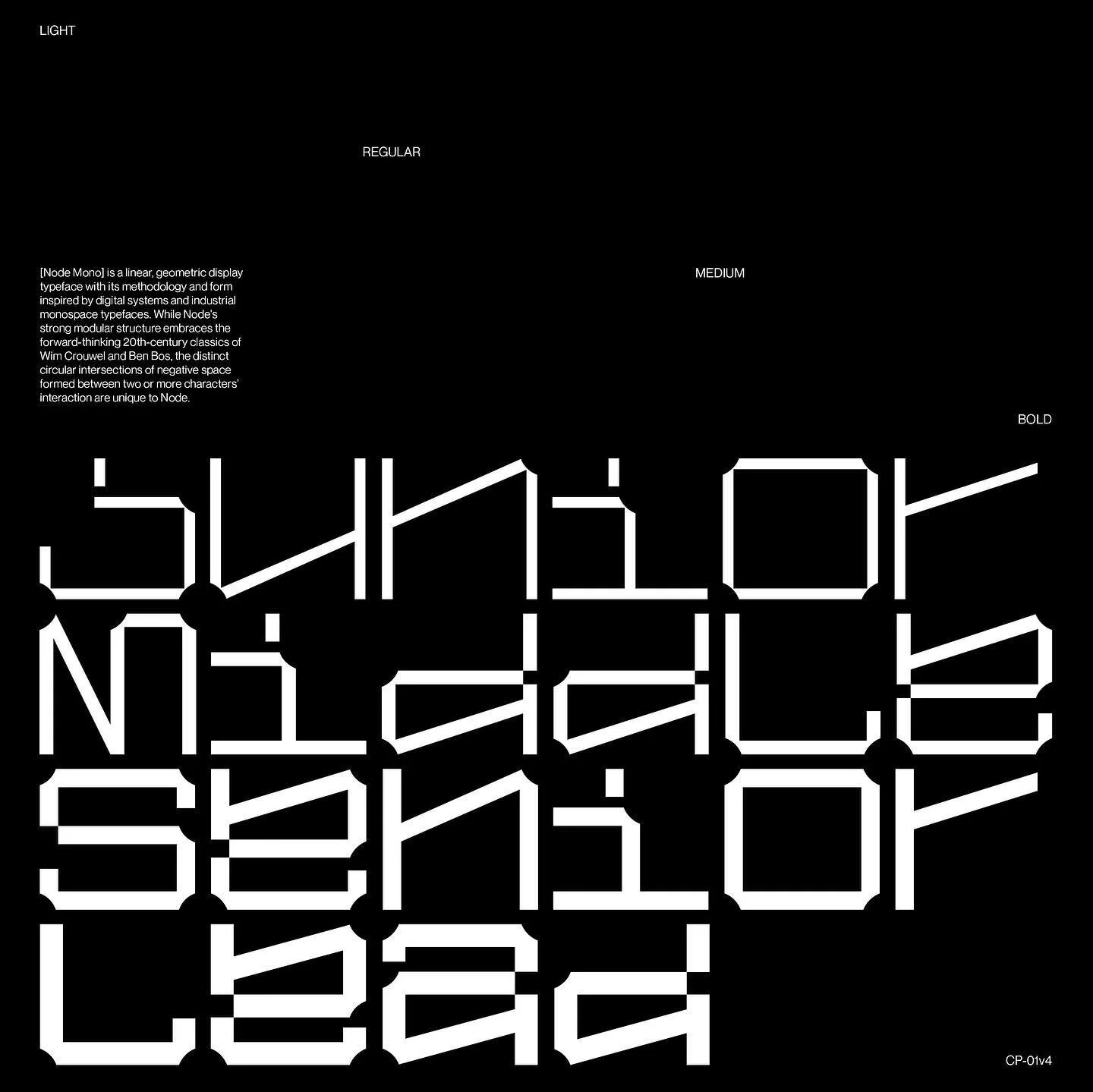 Weights
.
A little look at the 4 type weights  of Node Mono. Things are slowly happening
.
.
.
.

#type #typedesign #customtype #typefacedesign #tomorrow_featured #type01 #design #typography #365typefaces #grafikradar #grafikdesign #generaleclectics 
