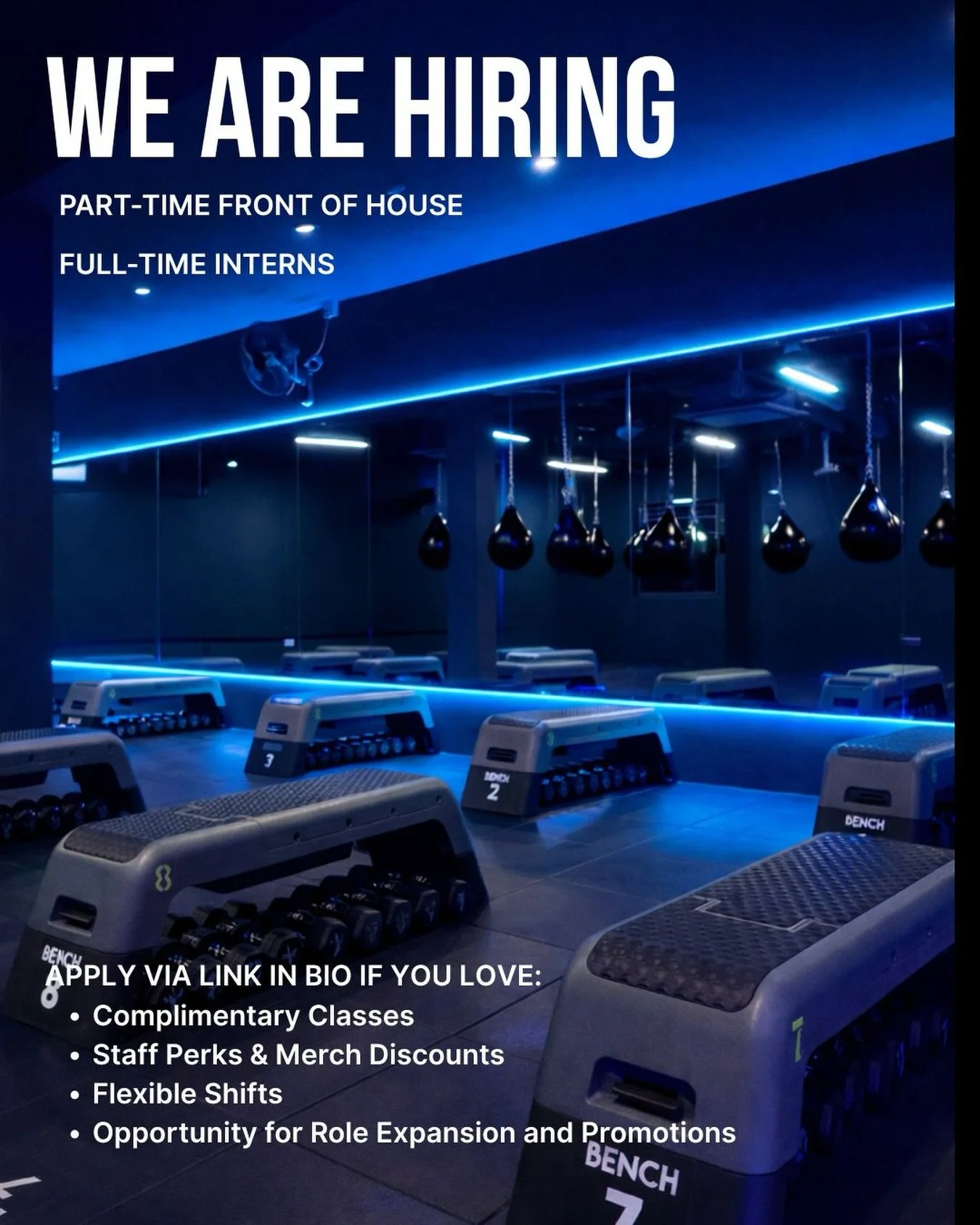 We&rsquo;re growing!   If you love people, thrive in a fun, fast-paced environment and are passionate about working out, we want you to join our high-energy team! 

Apply via link in bio. 🔗