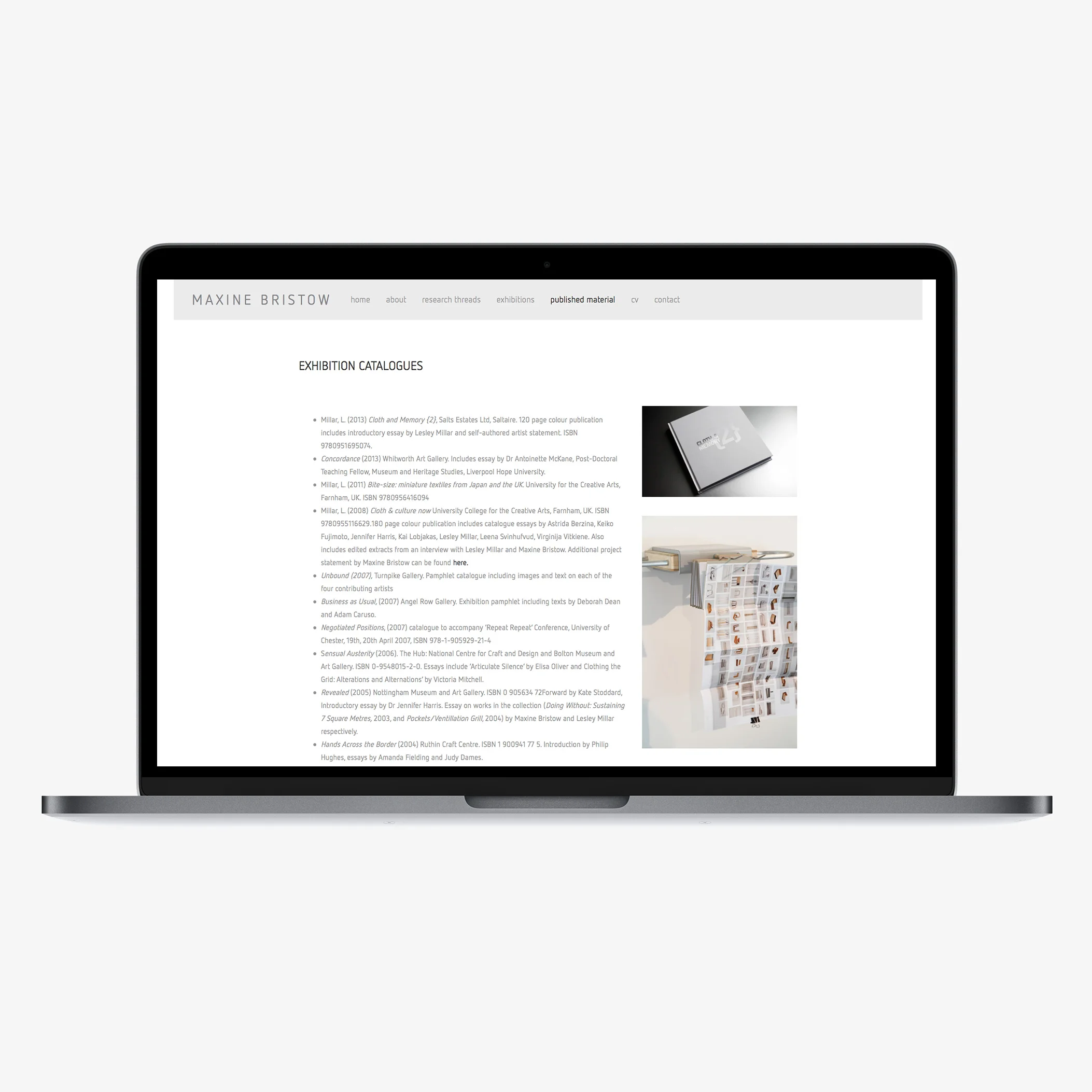 Maxine Bristow - collection catalogues sample