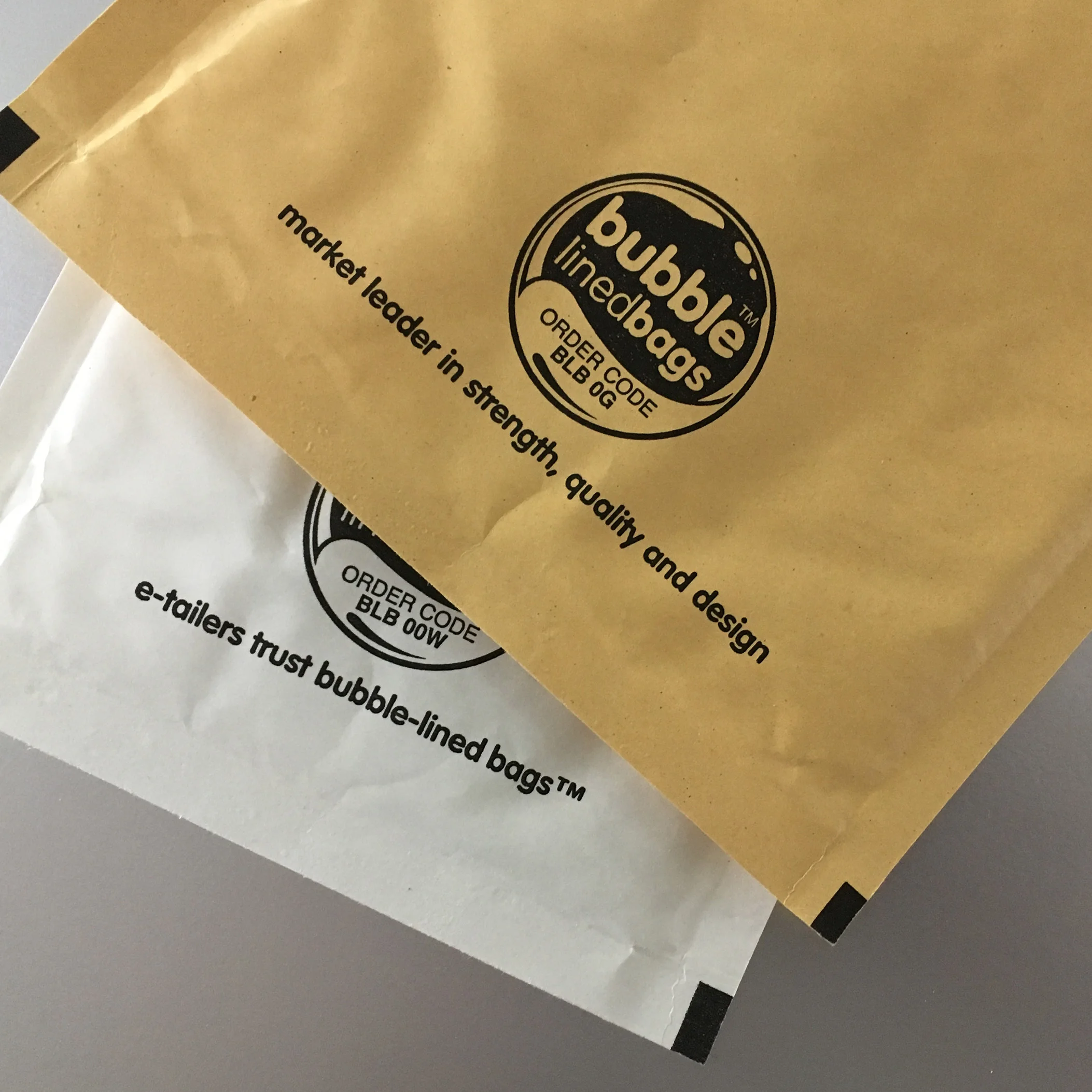 Bubble lined bags - designed to promote themselves