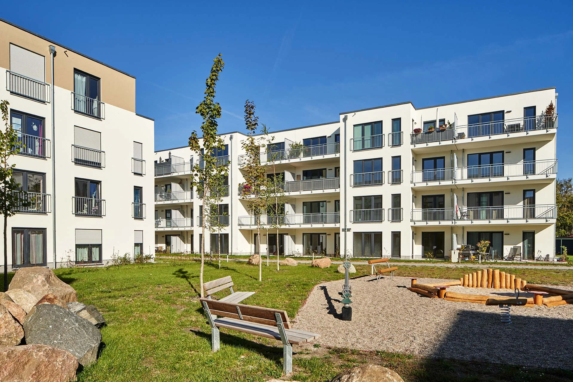Wohnungsbauprojekt - Mehrfamilienhaus mit Innenhof in Potsdam.
