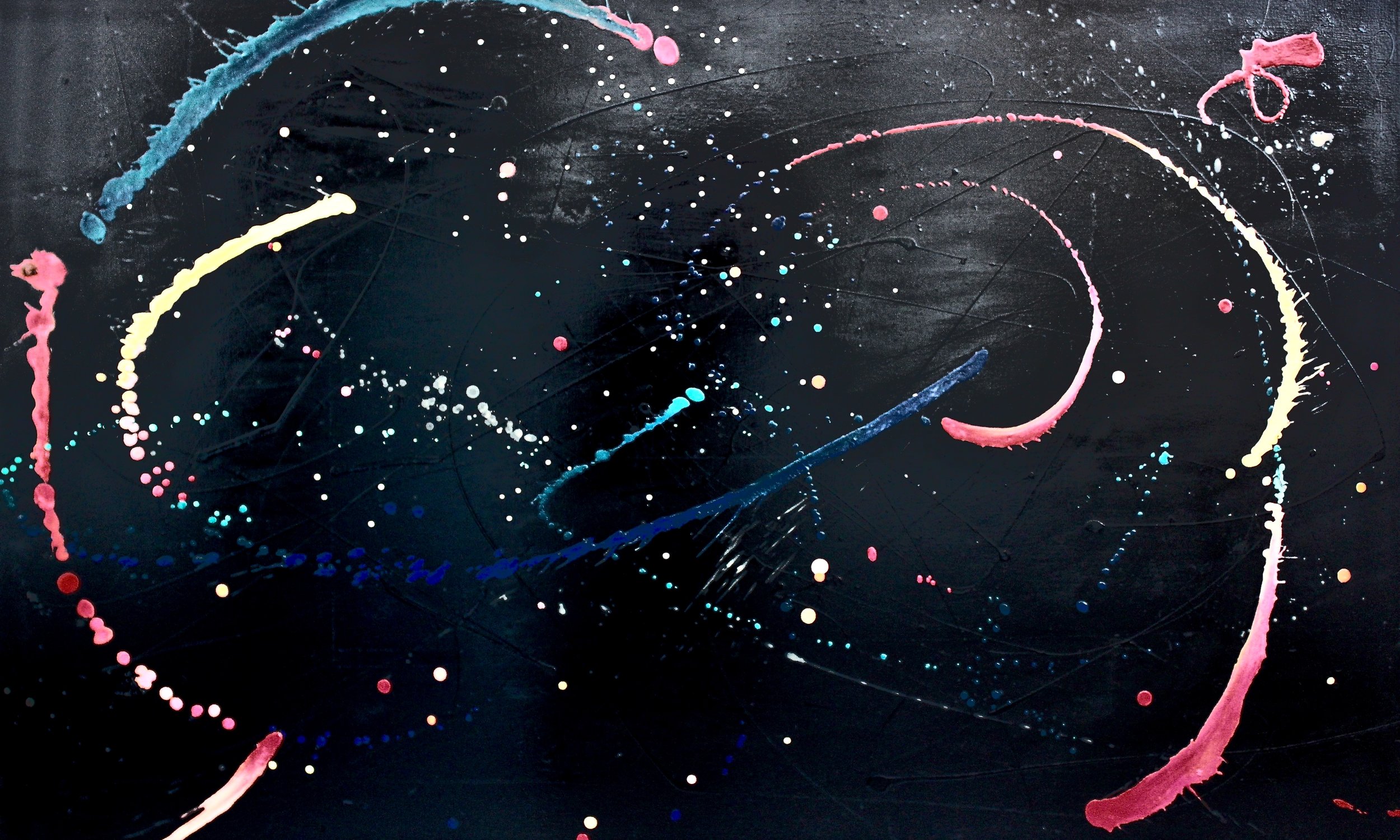 Cosmos - 2017 mixed media; wax, acrylic and resin on canvas 101.5cm x 152cm