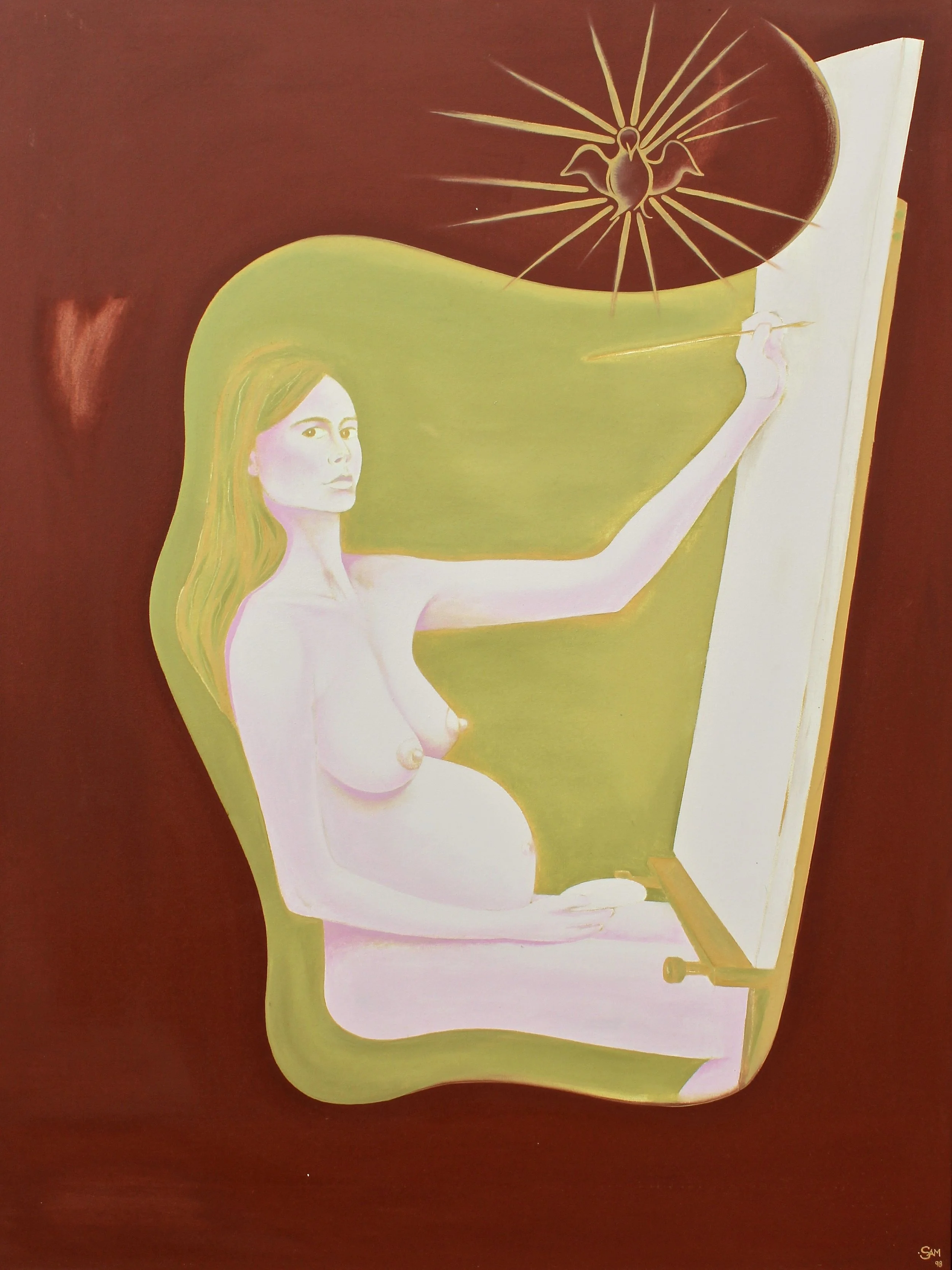 Self Pregnancy Portrait - 1998 oil on canvas 100cm x 138cm